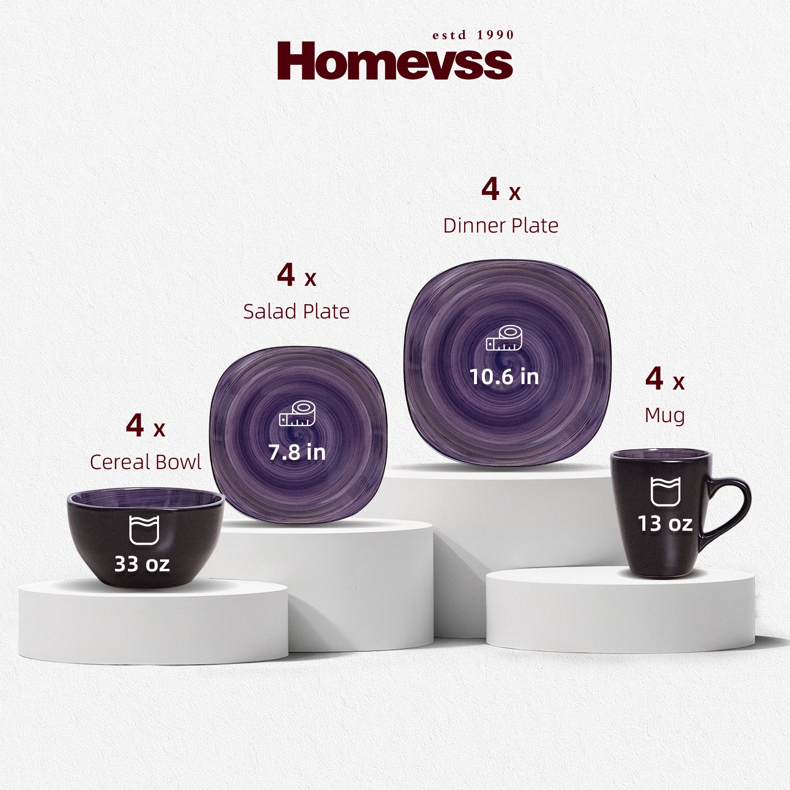 Stoneware Square Dinnerware Set