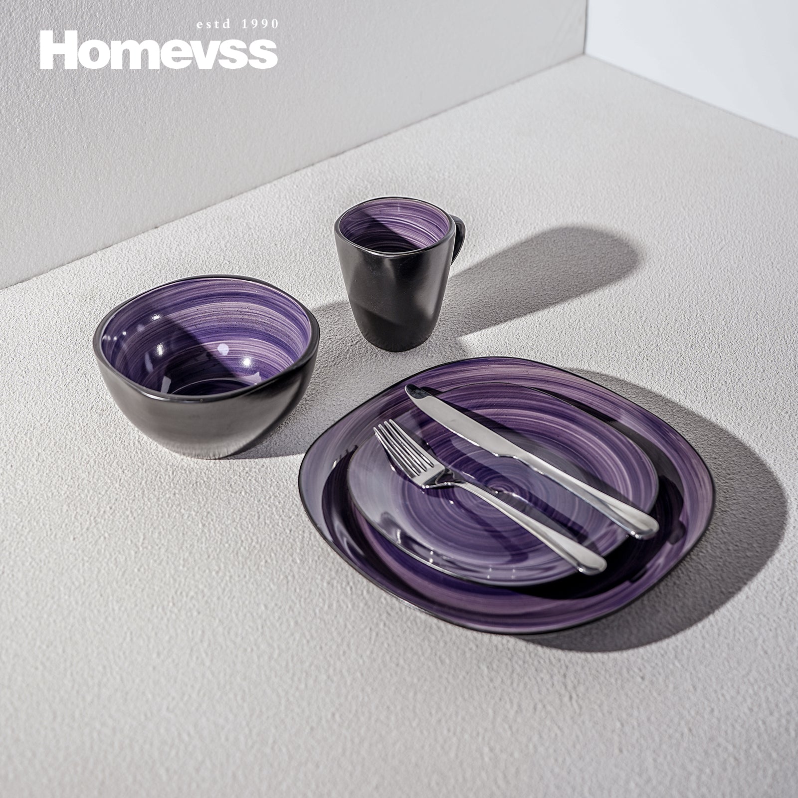 Stoneware Square Dinnerware Set,HW