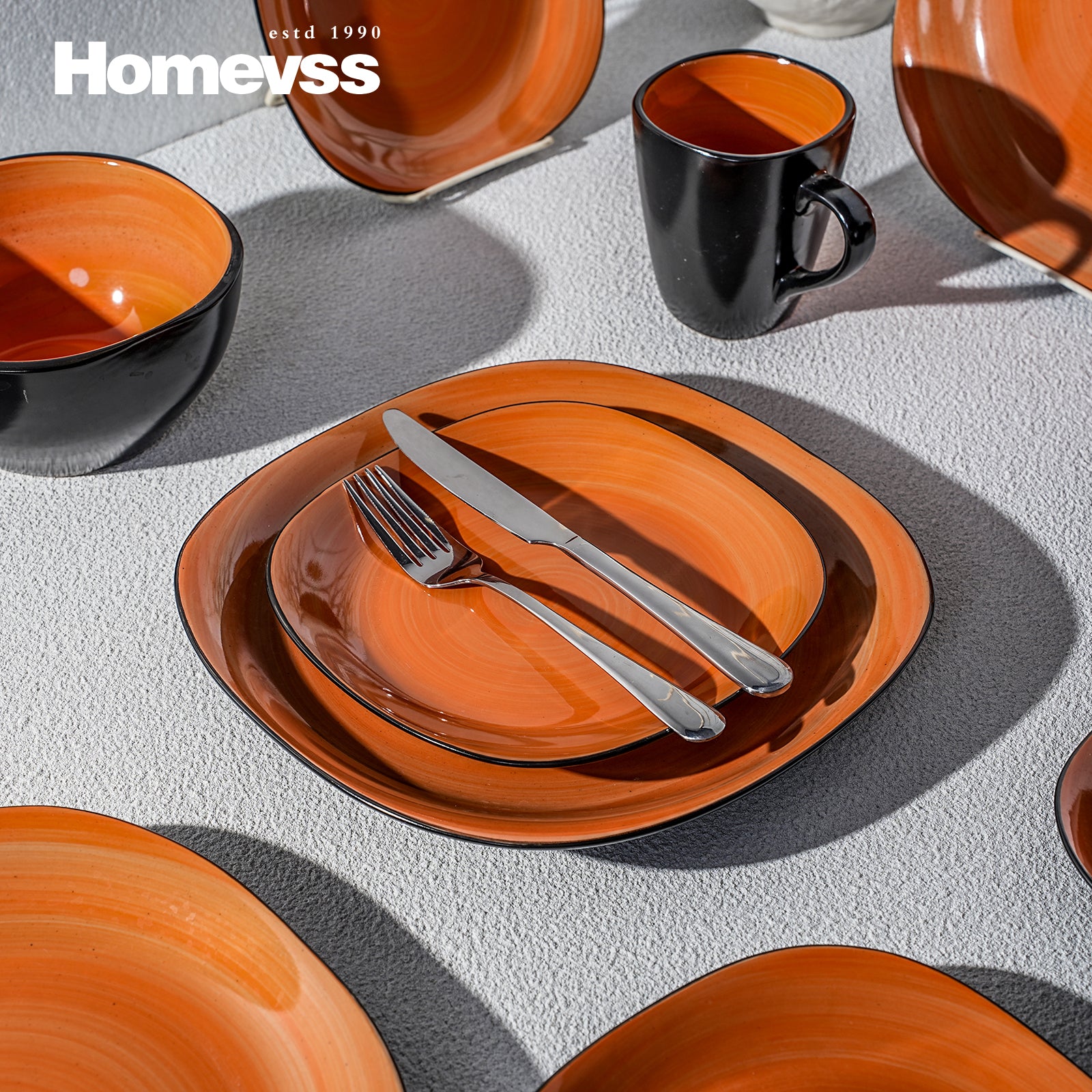 Stoneware Square Dinnerware Set,HW