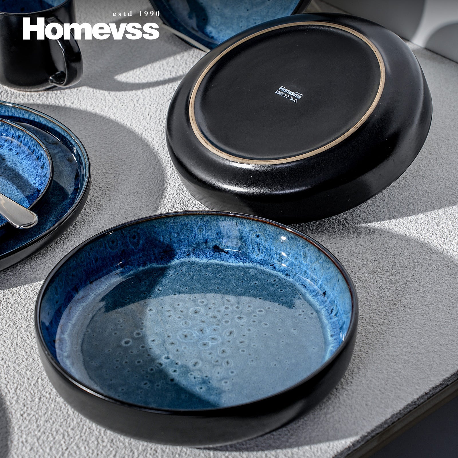 🎃Halloween-Ready🎃 Euro-Nordic Stoneware Dinnerware Set, Reactive Glaze