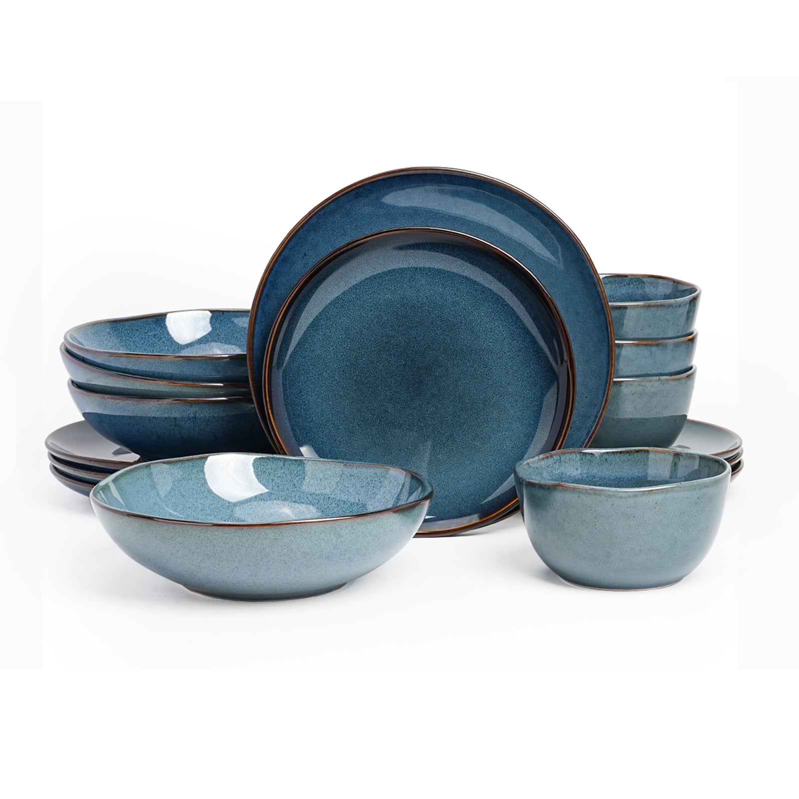 Organic Shape Stoneware Dinnerware Set,HW