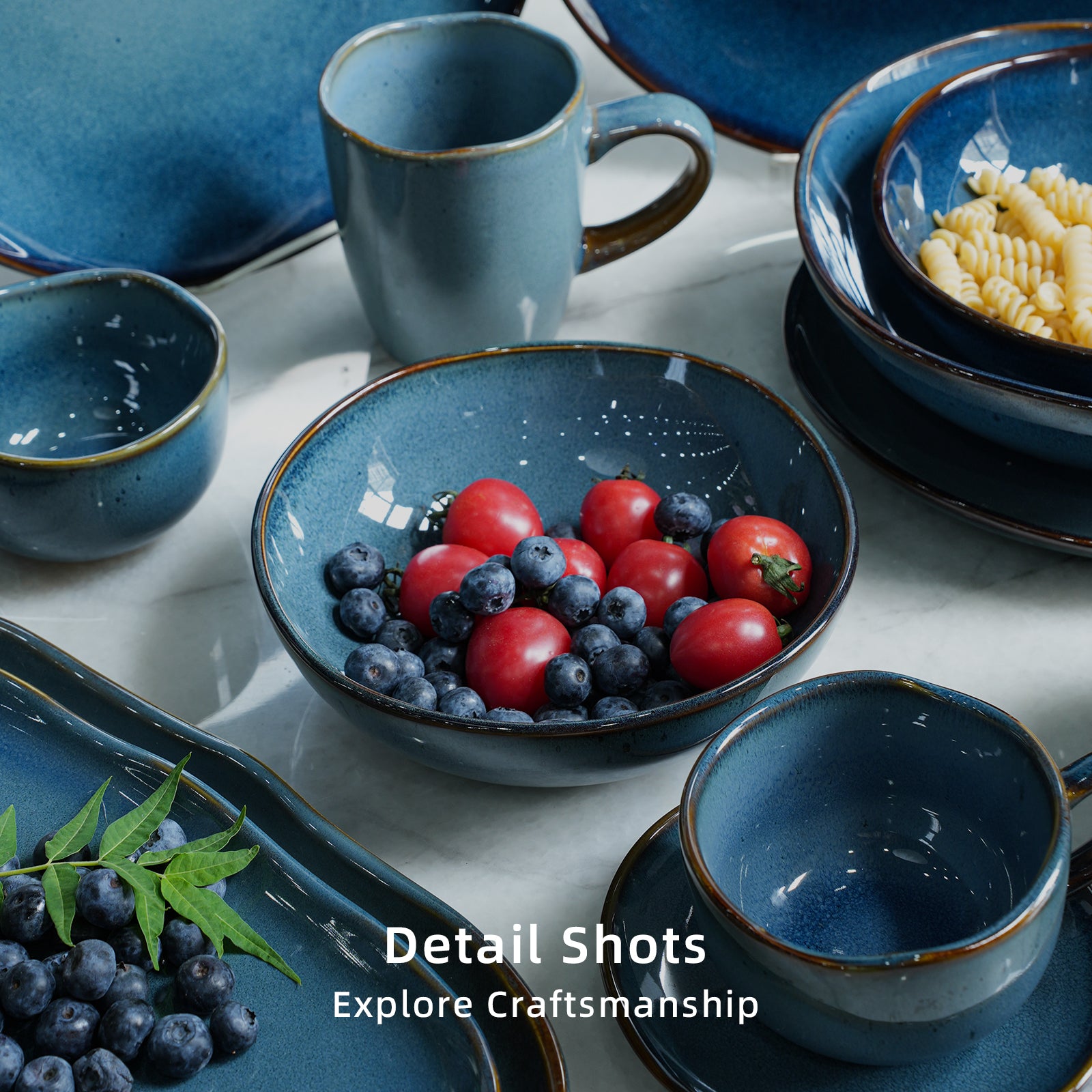 Organic Shape Stoneware Dinnerware Set,HW