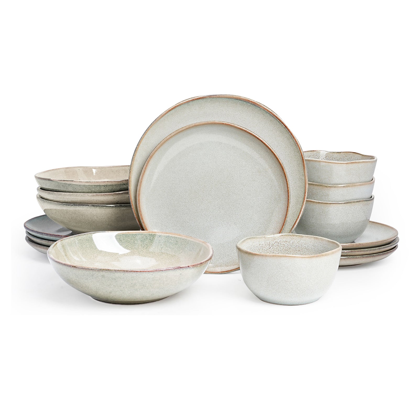 Organic Shape Stoneware Dinnerware Set,HW