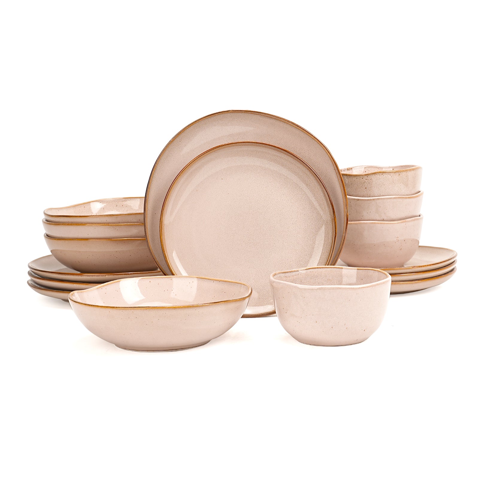 Organic Shape Stoneware Dinnerware Set,HW