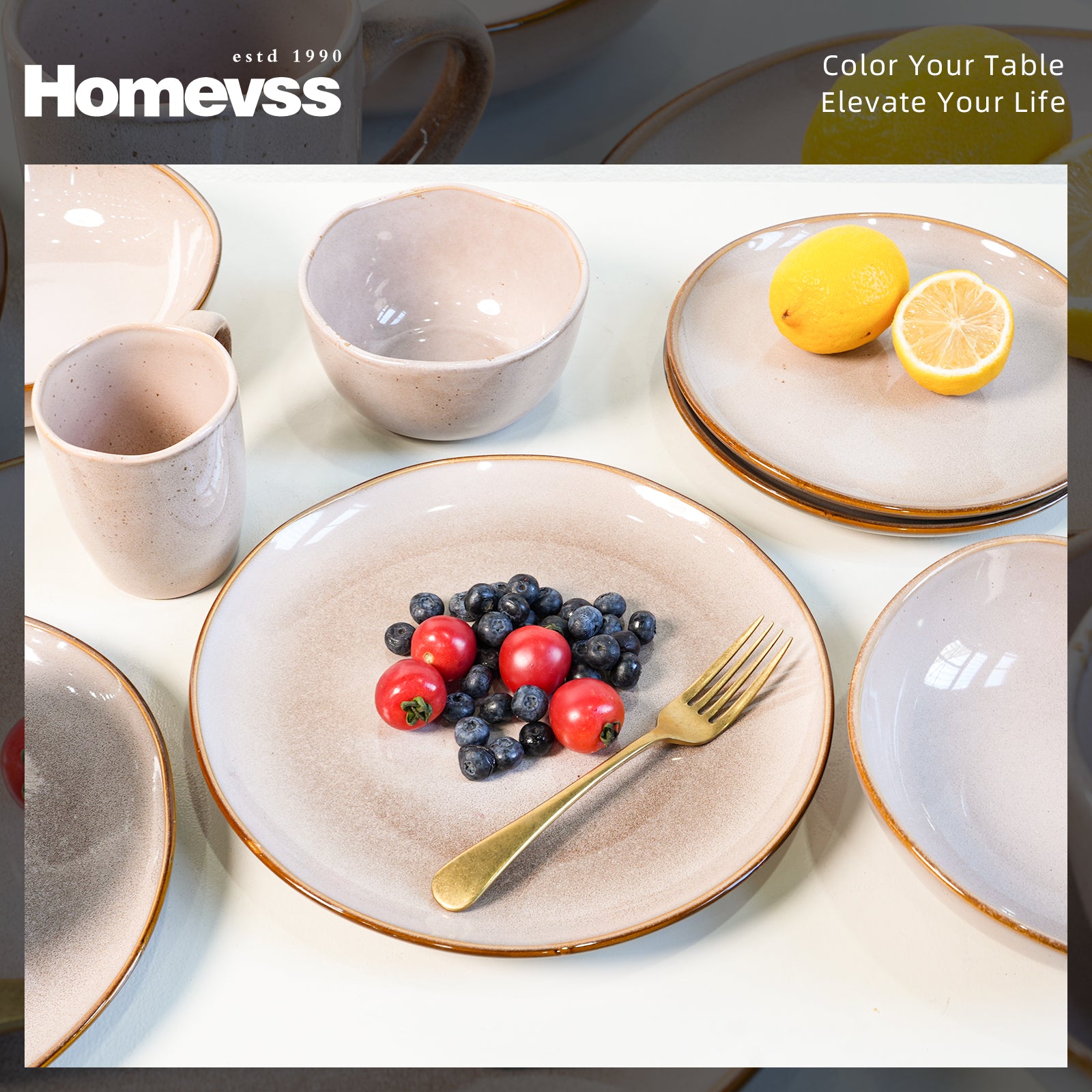 🎃Halloween-Ready🎃 Organic Shape Stoneware Dinnerware Set