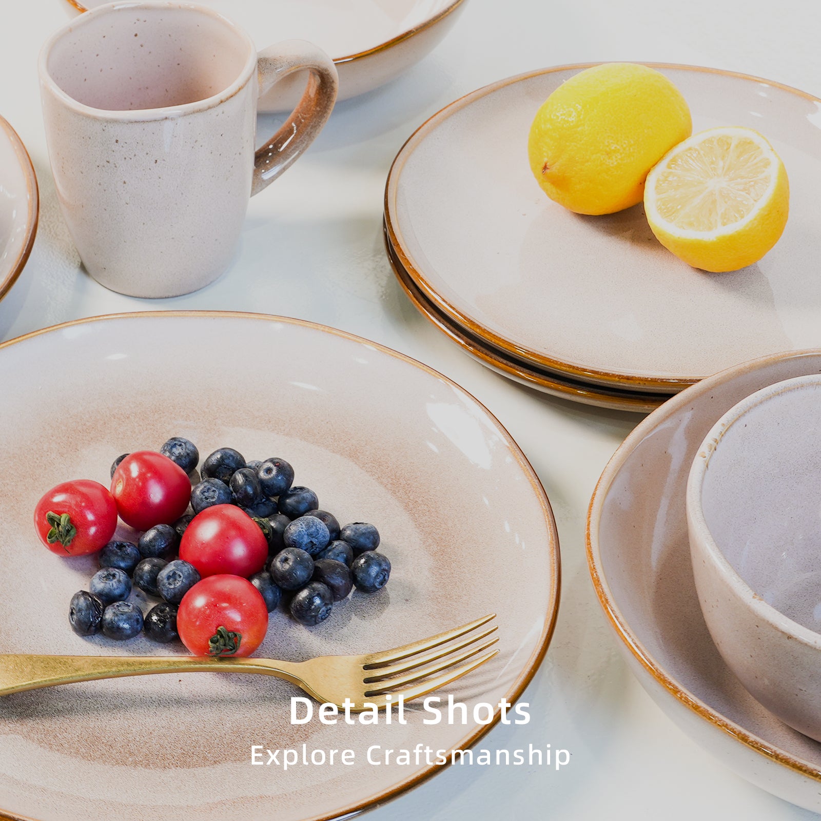 Organic Shape Stoneware Dinnerware Set,HW