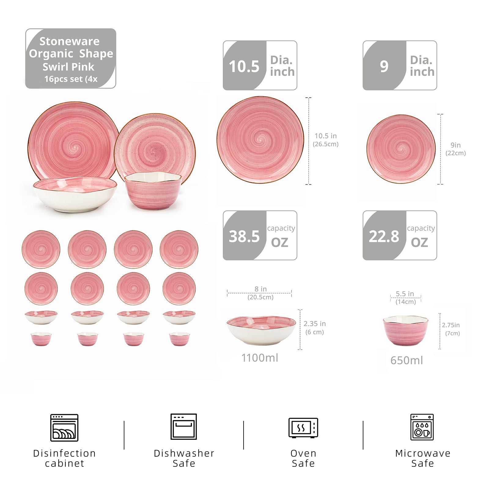 Organic Shape Stoneware Dinnerware Set,HW