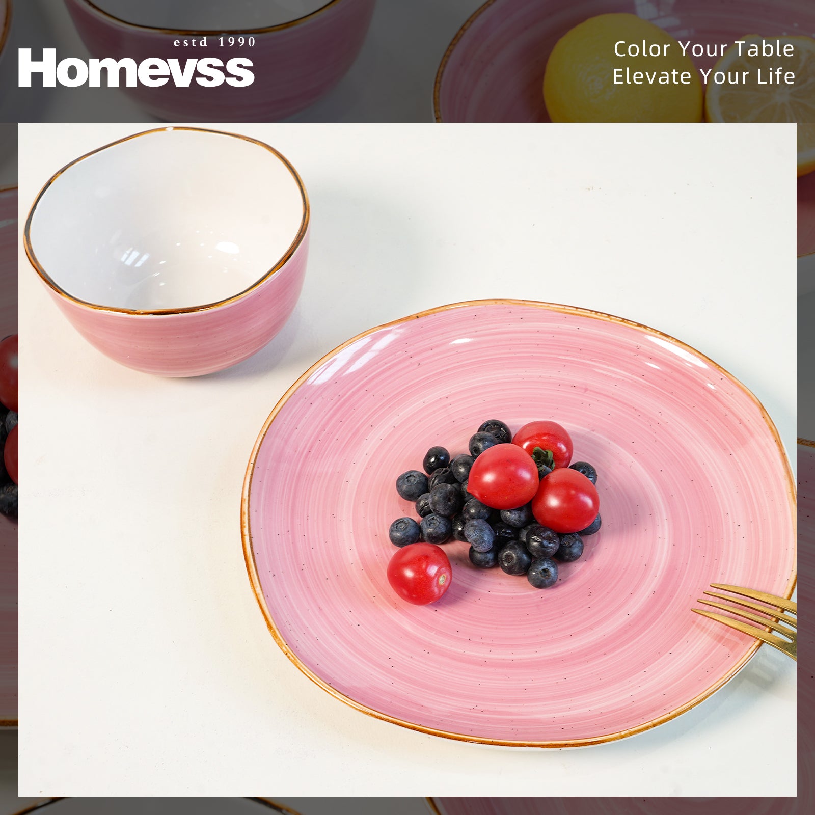 Organic Shape Stoneware Dinnerware Set,HW