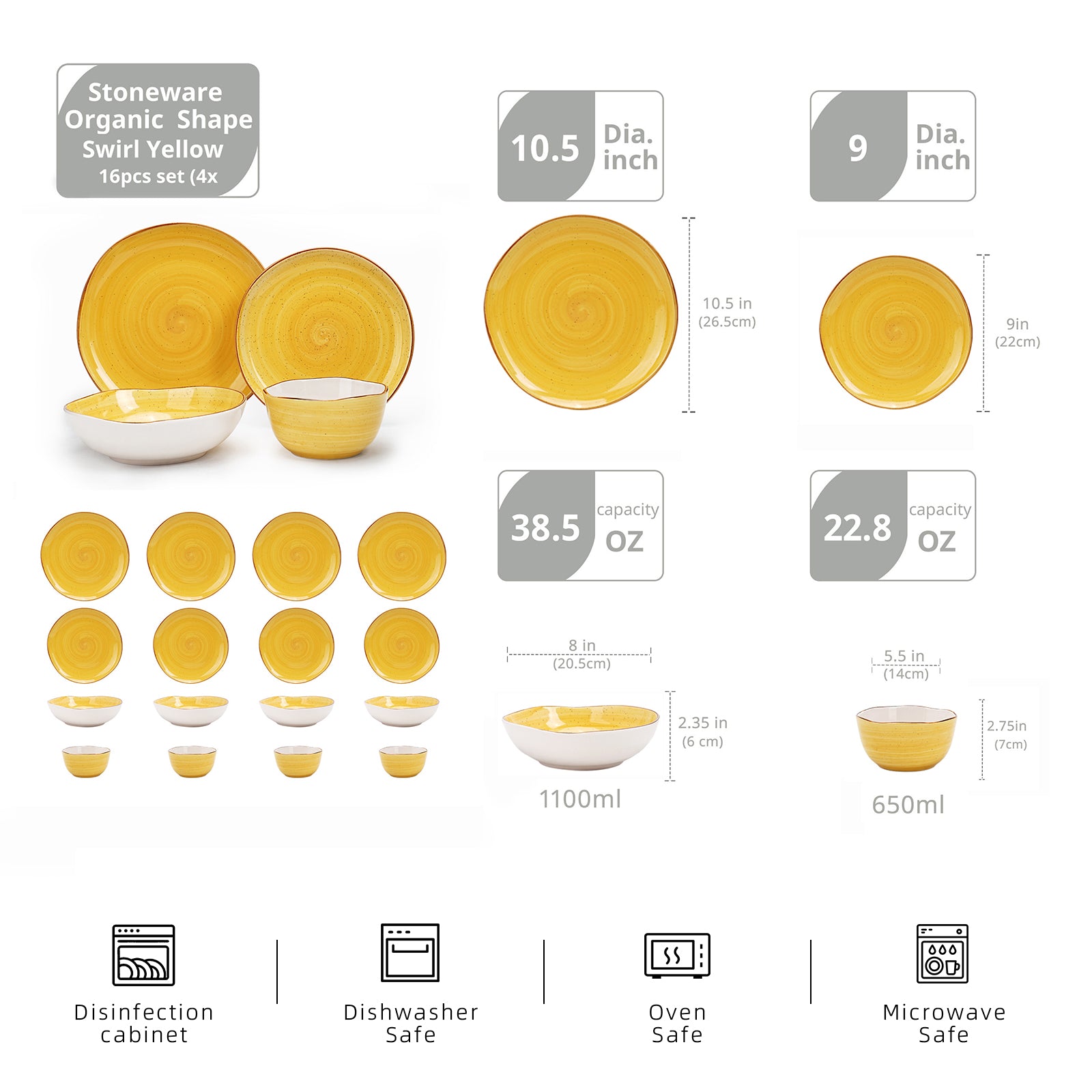 Organic Shape Stoneware Dinnerware Set