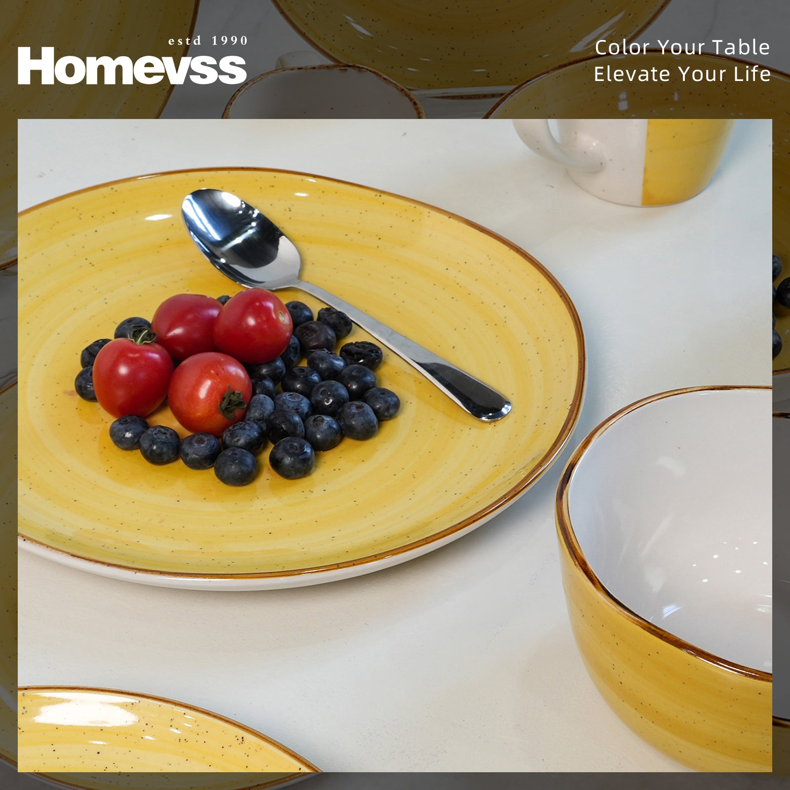 Organic Shape Stoneware Dinnerware Set,HW