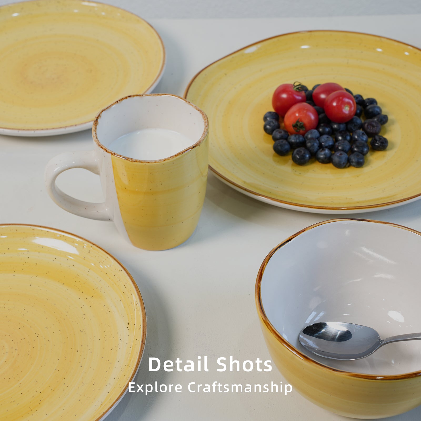 Organic Shape Stoneware Dinnerware Set,HW
