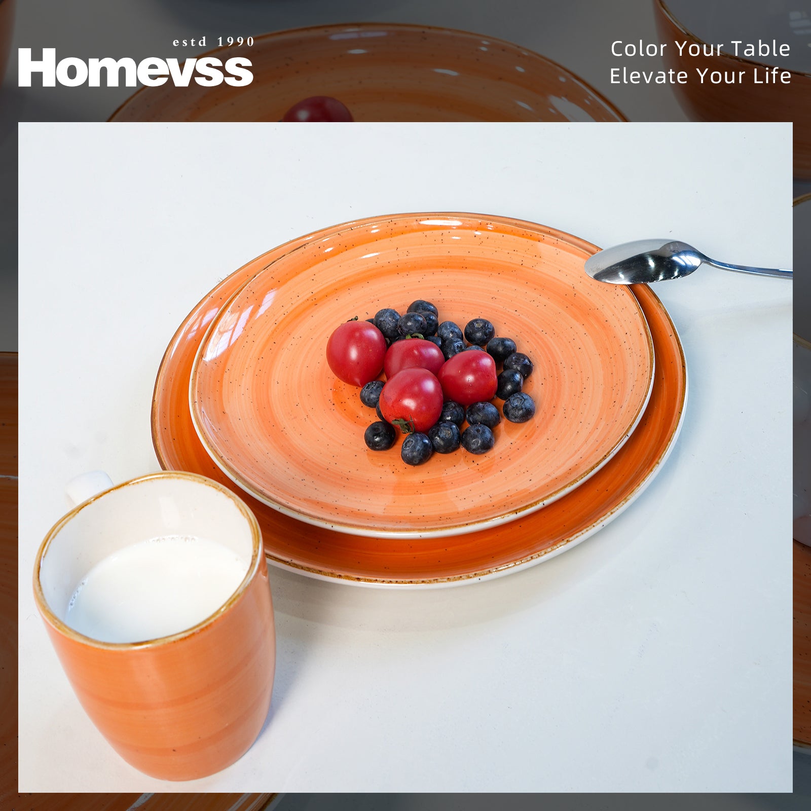 Organic Shape Stoneware Dinnerware Set,HW