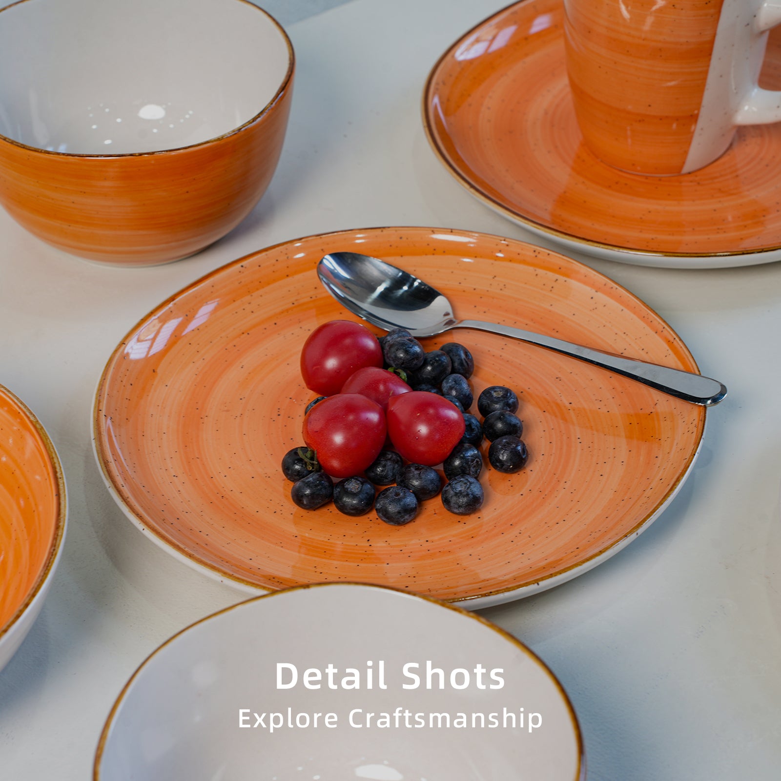 Organic Shape Stoneware Dinnerware Set,HW