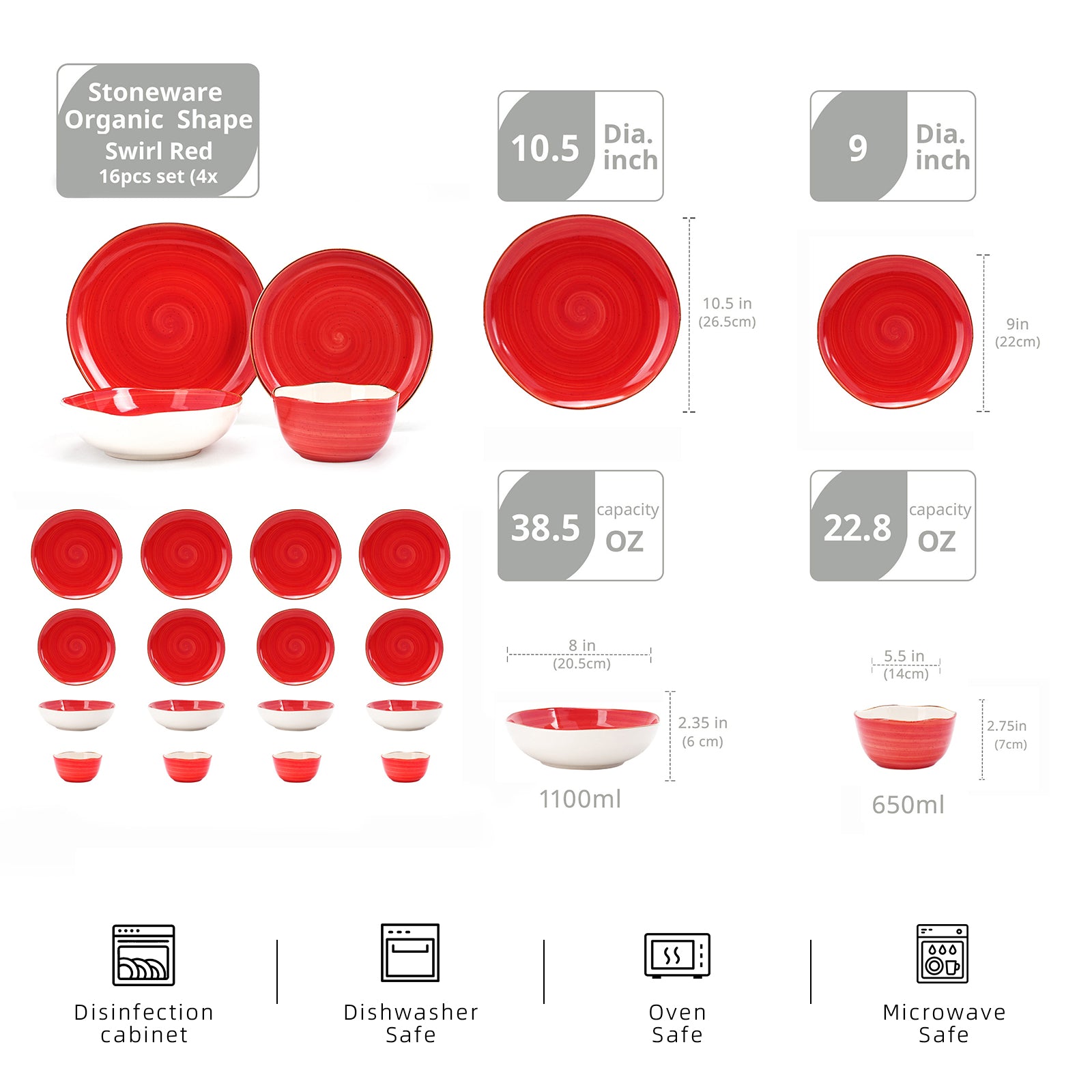 Organic Shape Stoneware Dinnerware Set