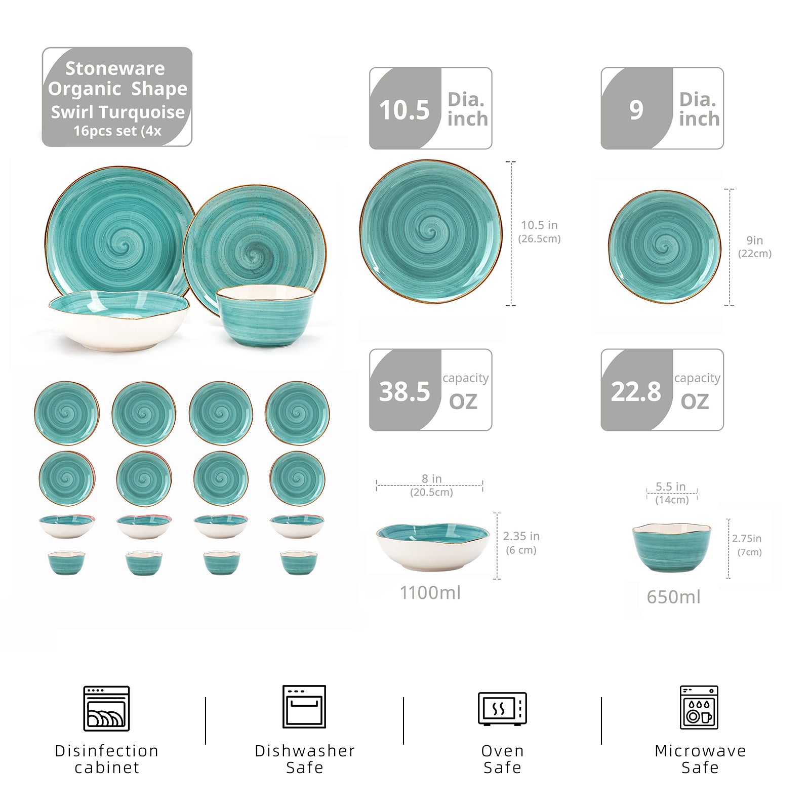 🎃Halloween-Ready🎃 Organic Shape Stoneware Dinnerware Set