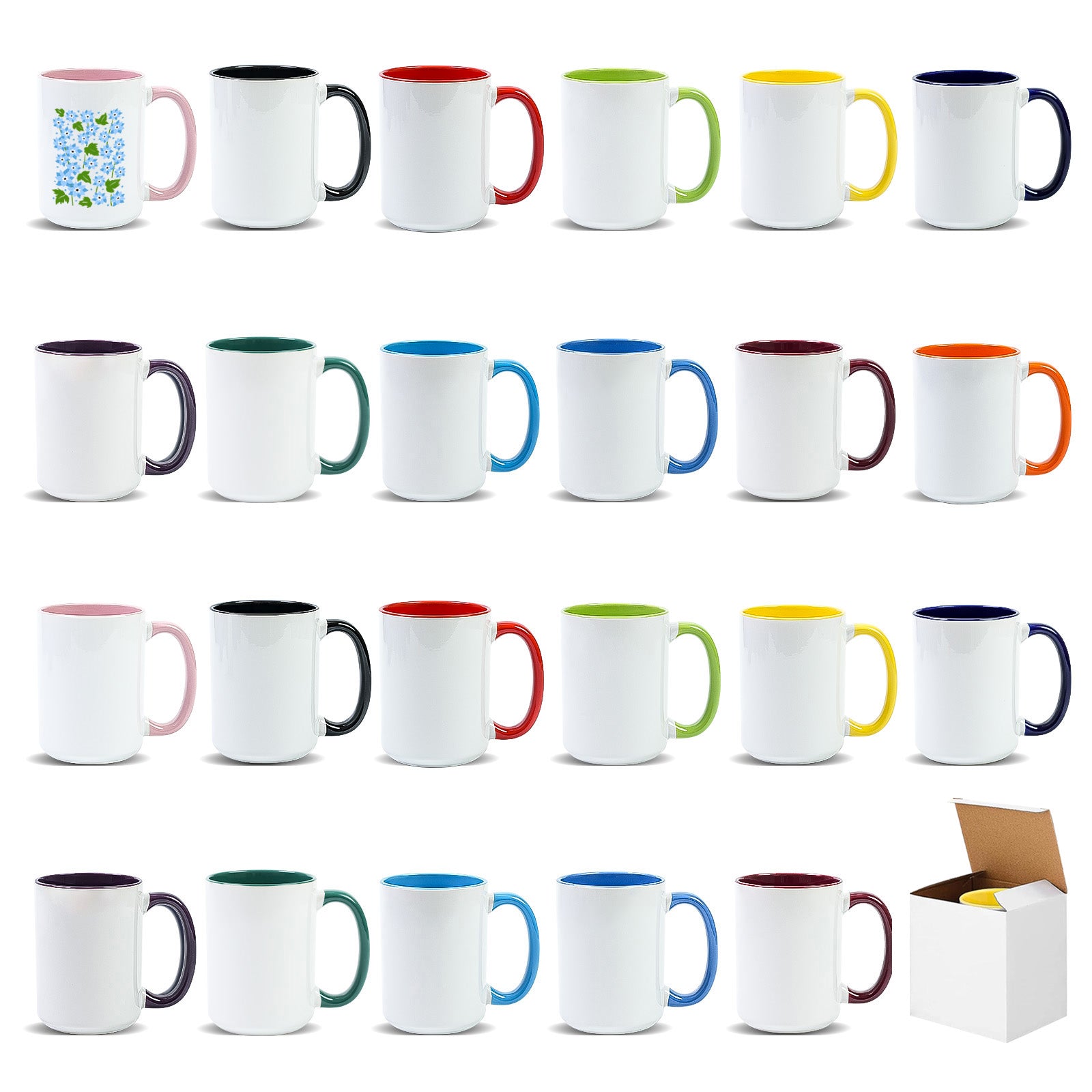 15oz Stoneware Sublimation Mug Blanks, in white gift box