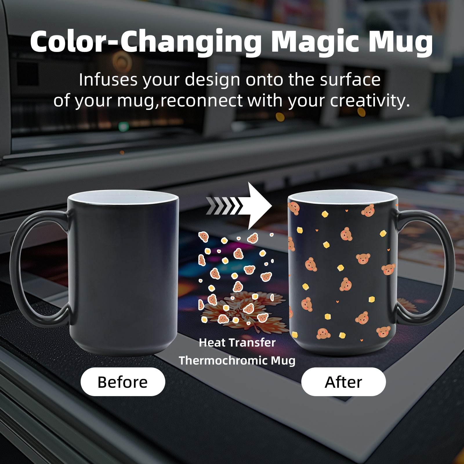 15oz Color-Changing Stoneware Sublimation Mug Blanks