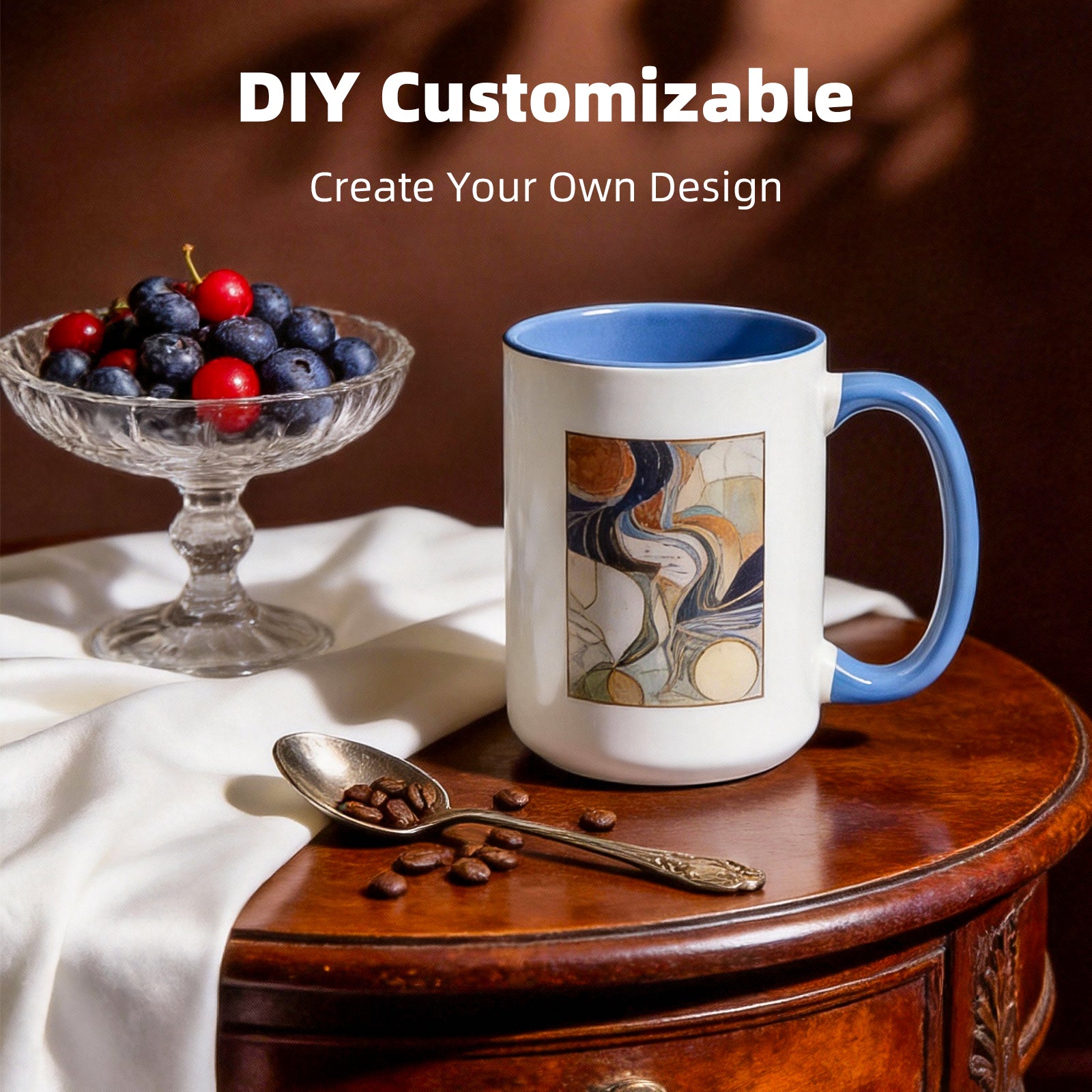 15oz Stoneware Sublimation Mug Blanks, in white gift box