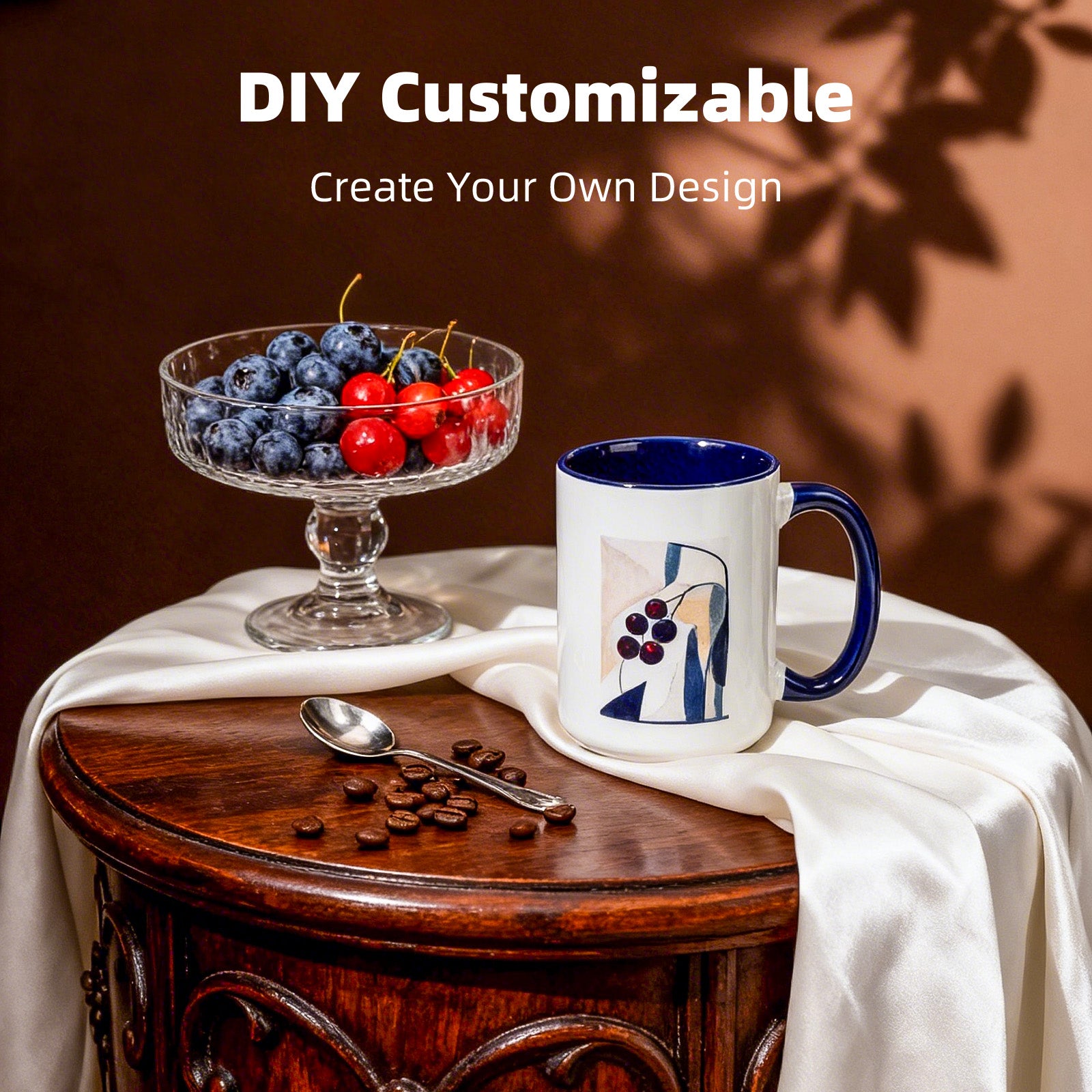 15oz Stoneware Sublimation Mug Blanks, in white gift box