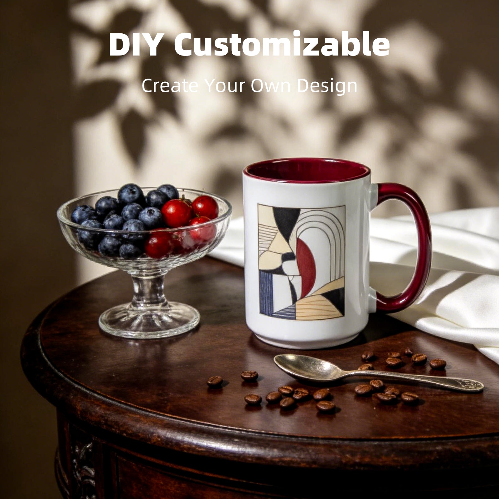 15oz Stoneware Sublimation Mug Blanks, in white gift box
