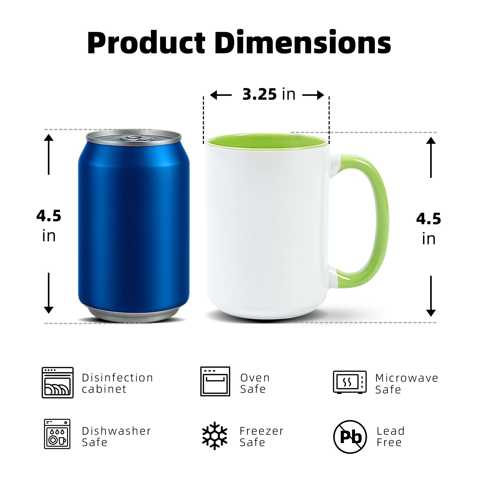 15oz Stoneware Sublimation Mug Blanks, in white gift box
