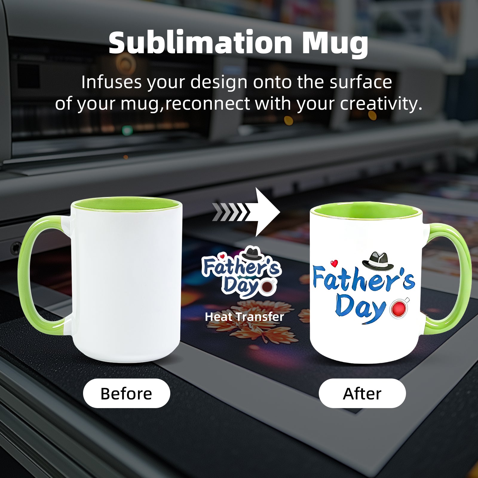 15oz Stoneware Sublimation Mug Blanks, in white gift box