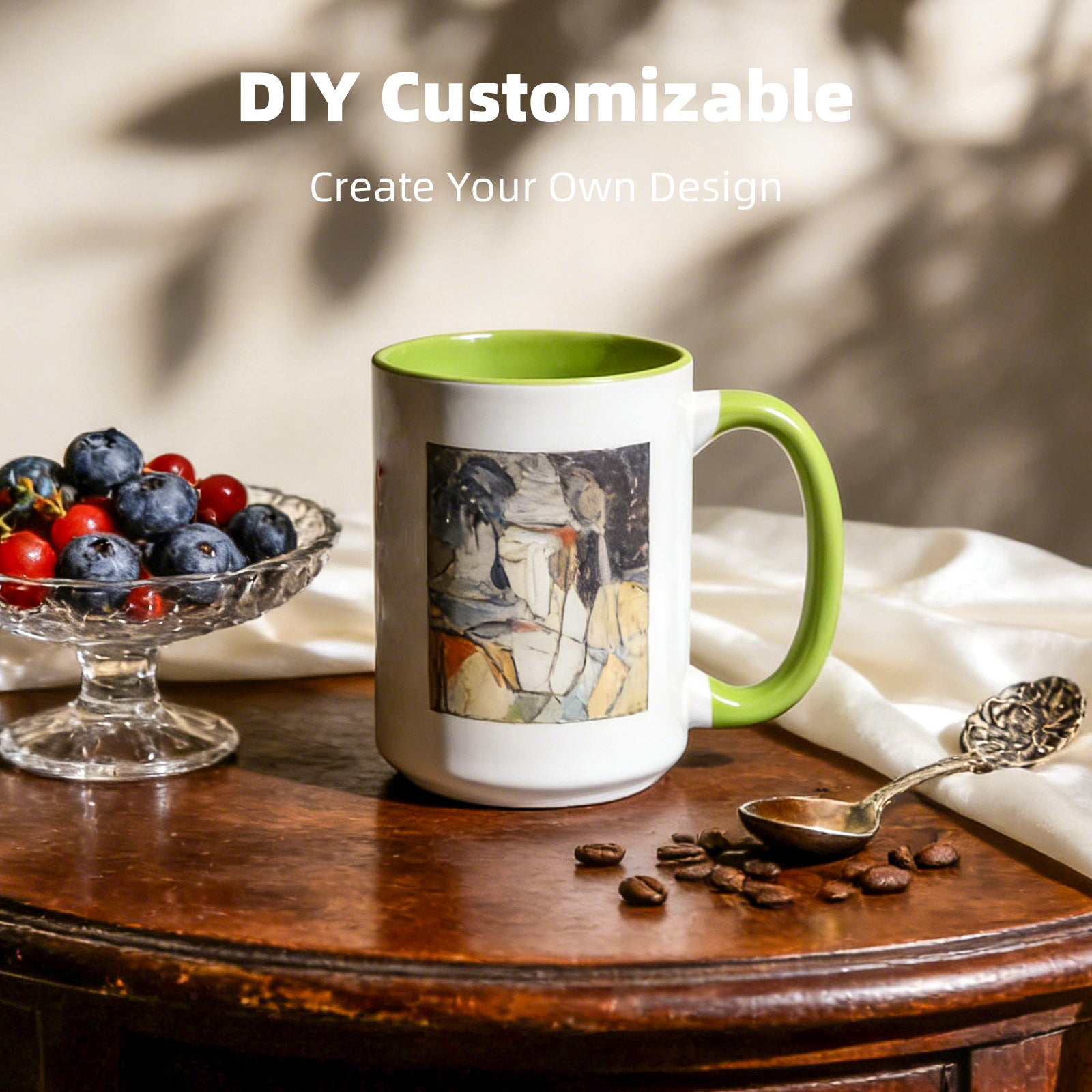 15oz Stoneware Sublimation Mug Blanks, in white gift box