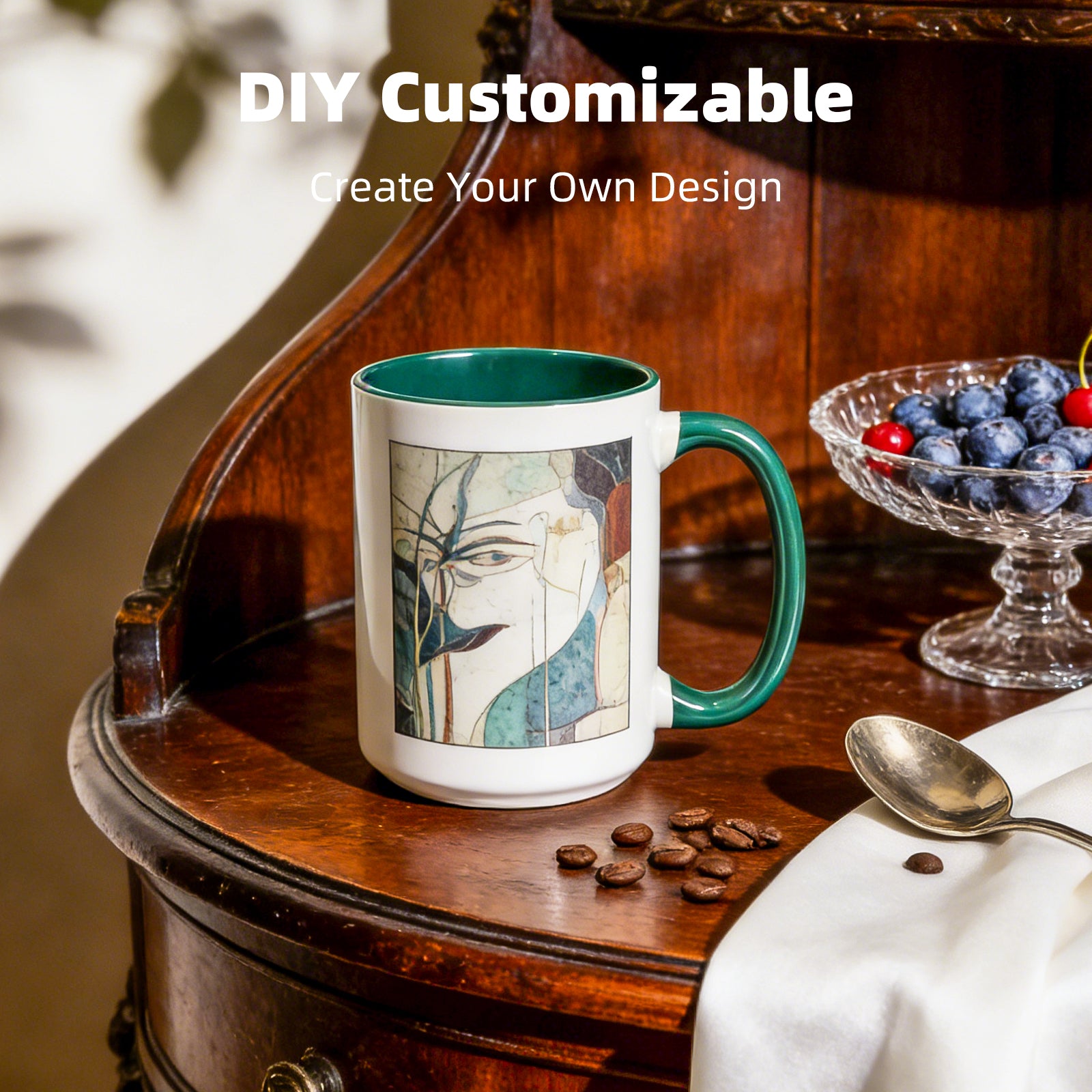15oz Stoneware Sublimation Mug Blanks, in white gift box