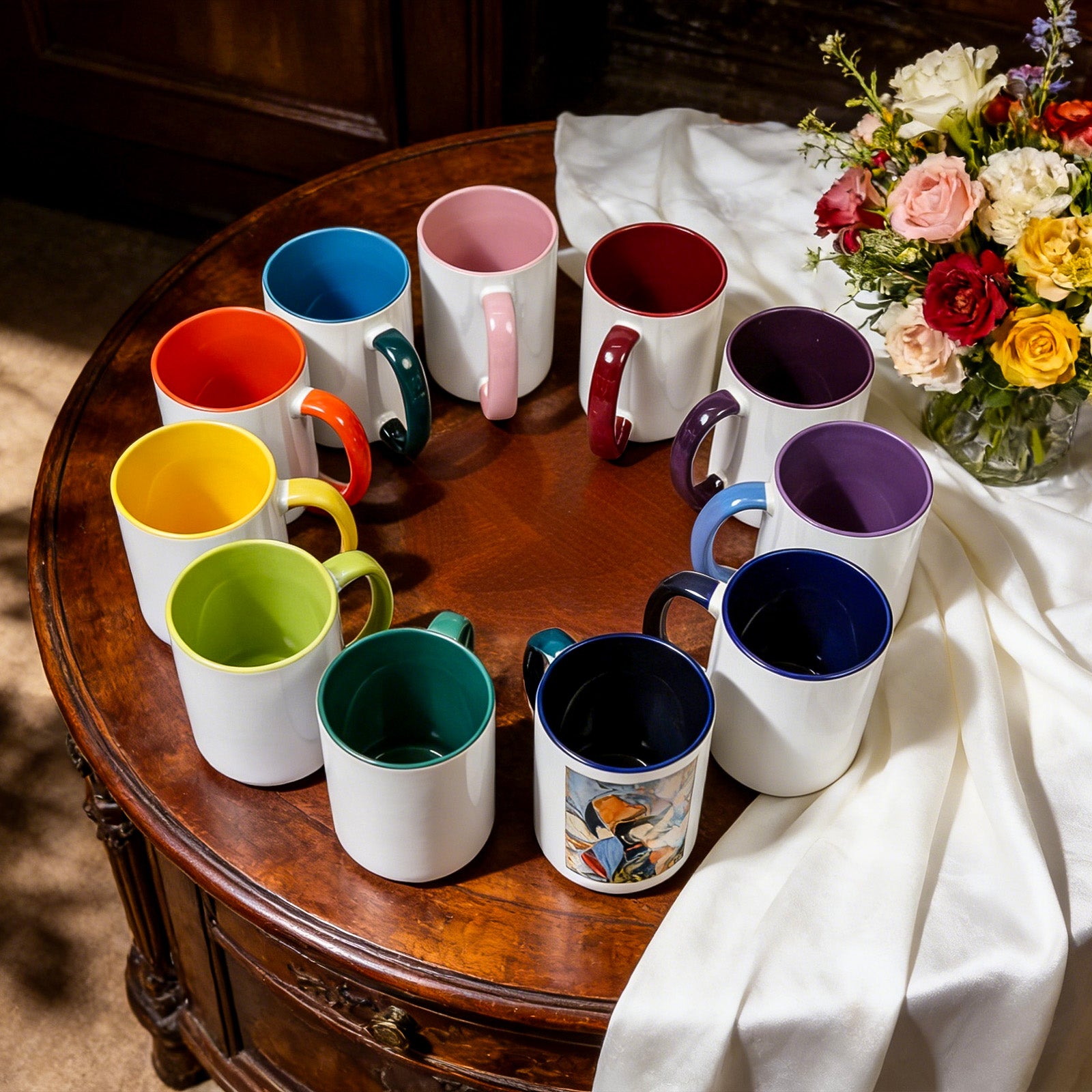 15oz Stoneware Sublimation Mug Blanks, in white gift box