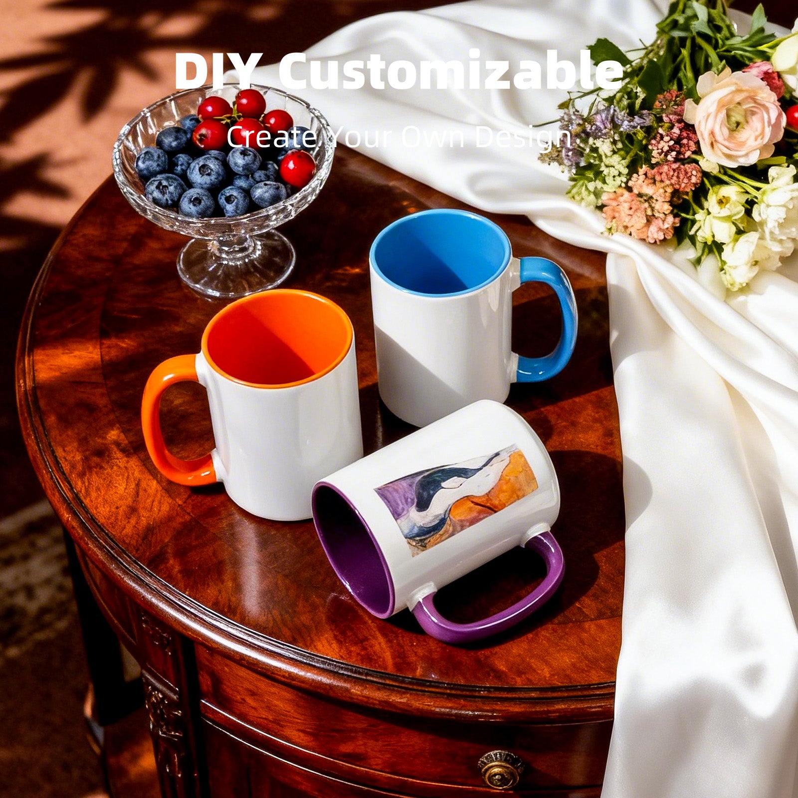 15oz Stoneware Sublimation Mug Blanks, in white gift box