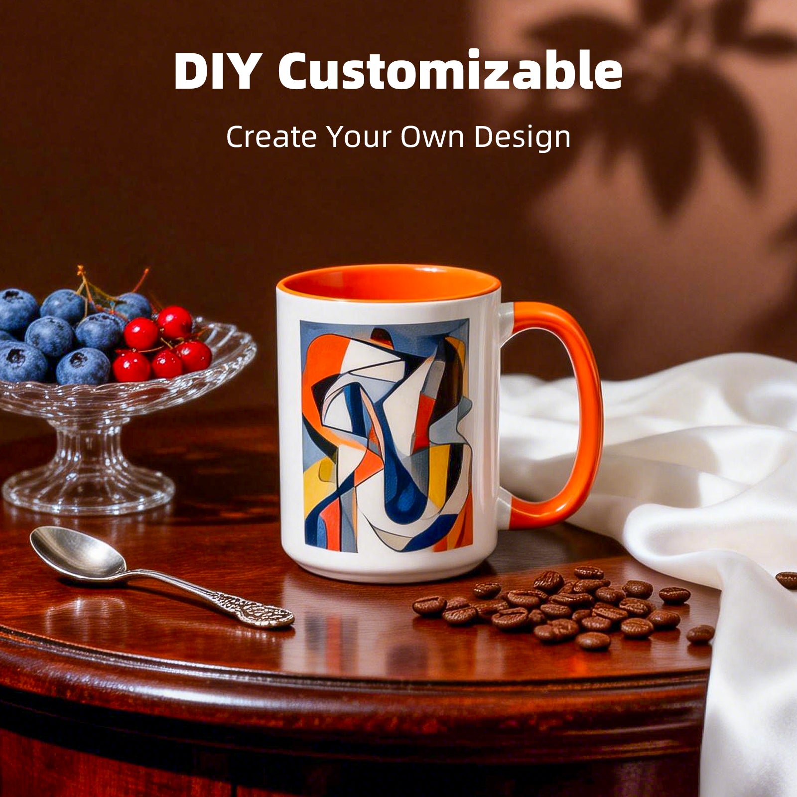 15oz Stoneware Sublimation Mug Blanks, in white gift box