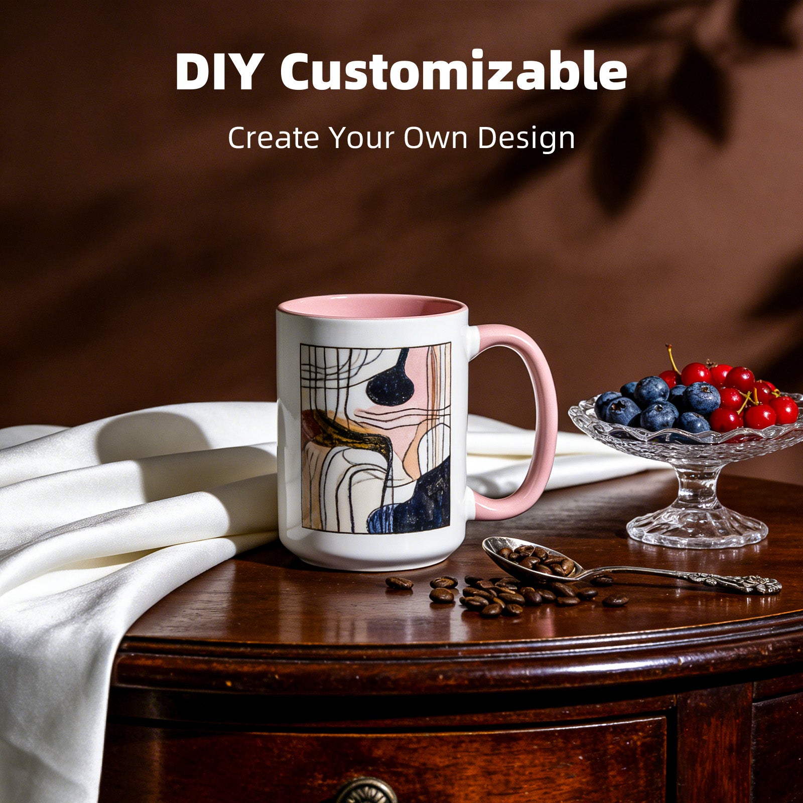 15oz Stoneware Sublimation Mug Blanks, in white gift box