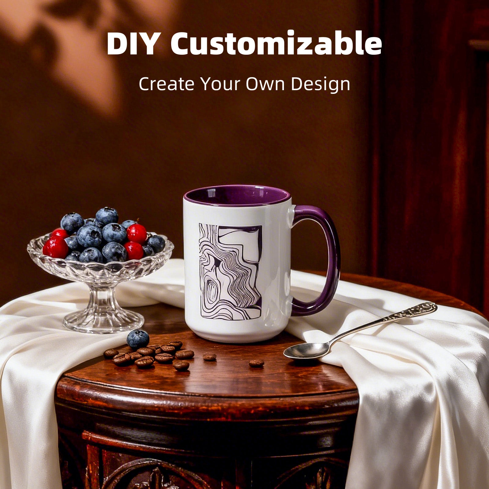 15oz Stoneware Sublimation Mug Blanks, in white gift box