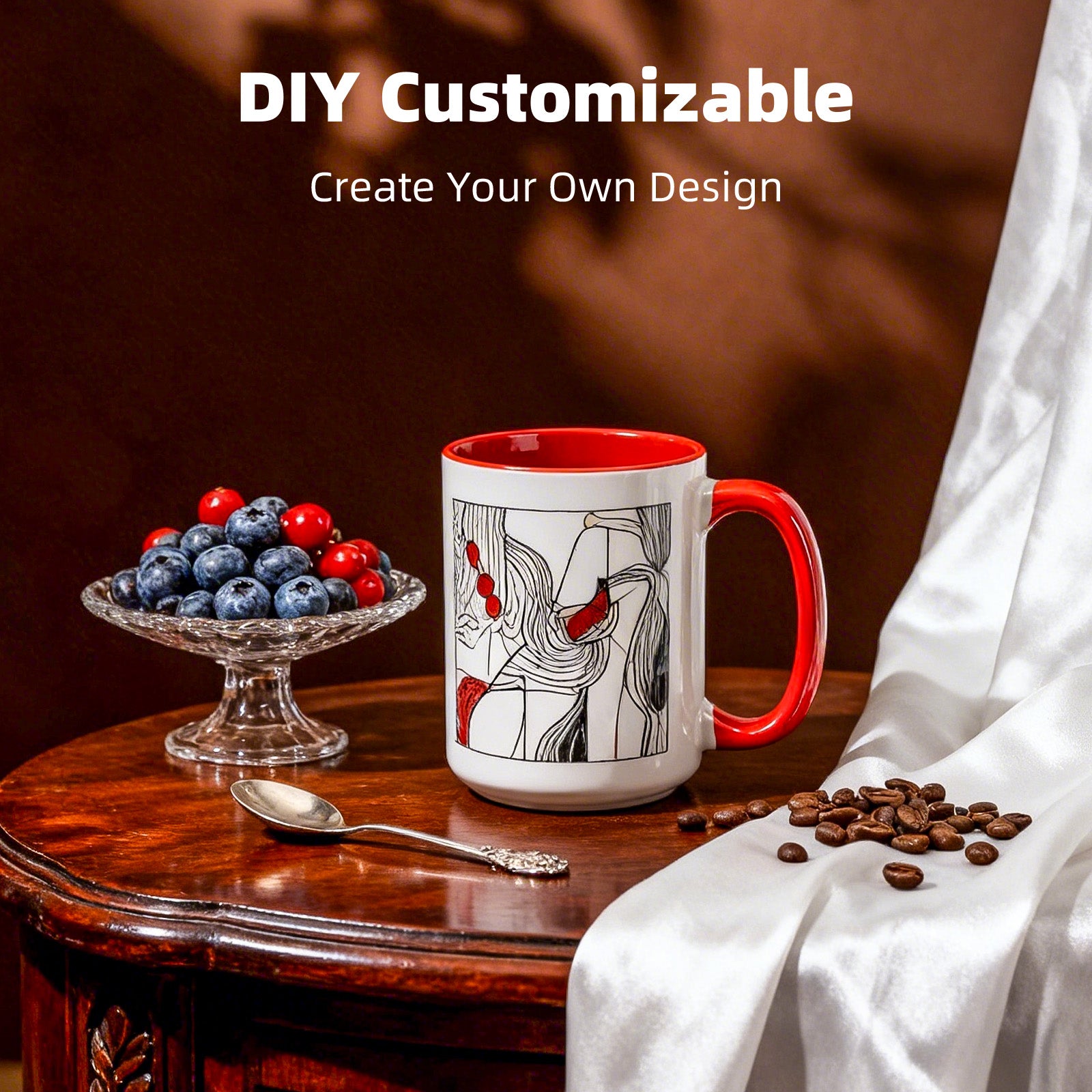 15oz Stoneware Sublimation Mug Blanks, in white gift box