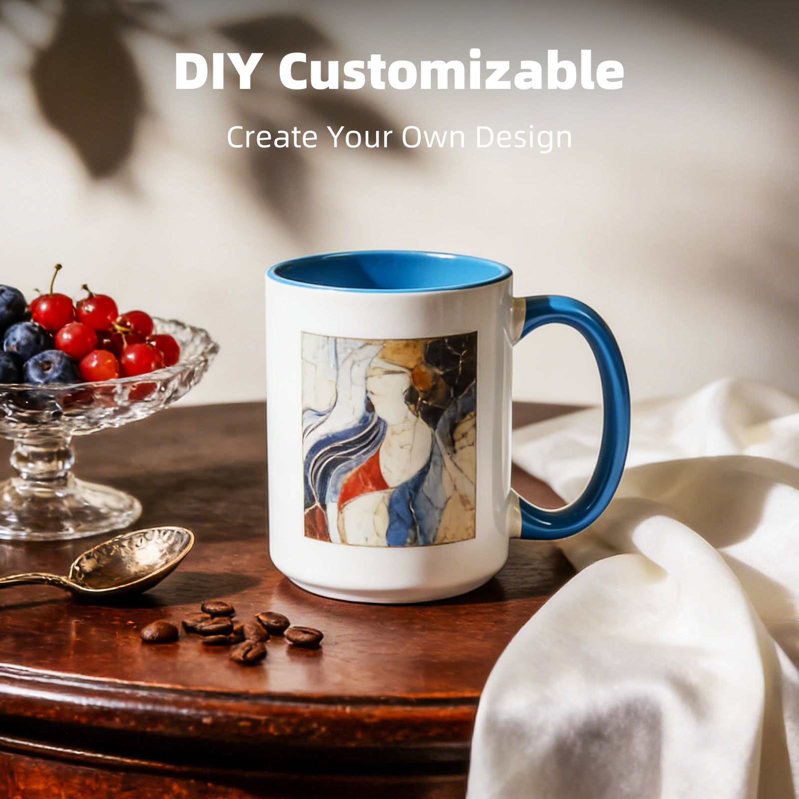 15oz Stoneware Sublimation Mug Blanks, in white gift box