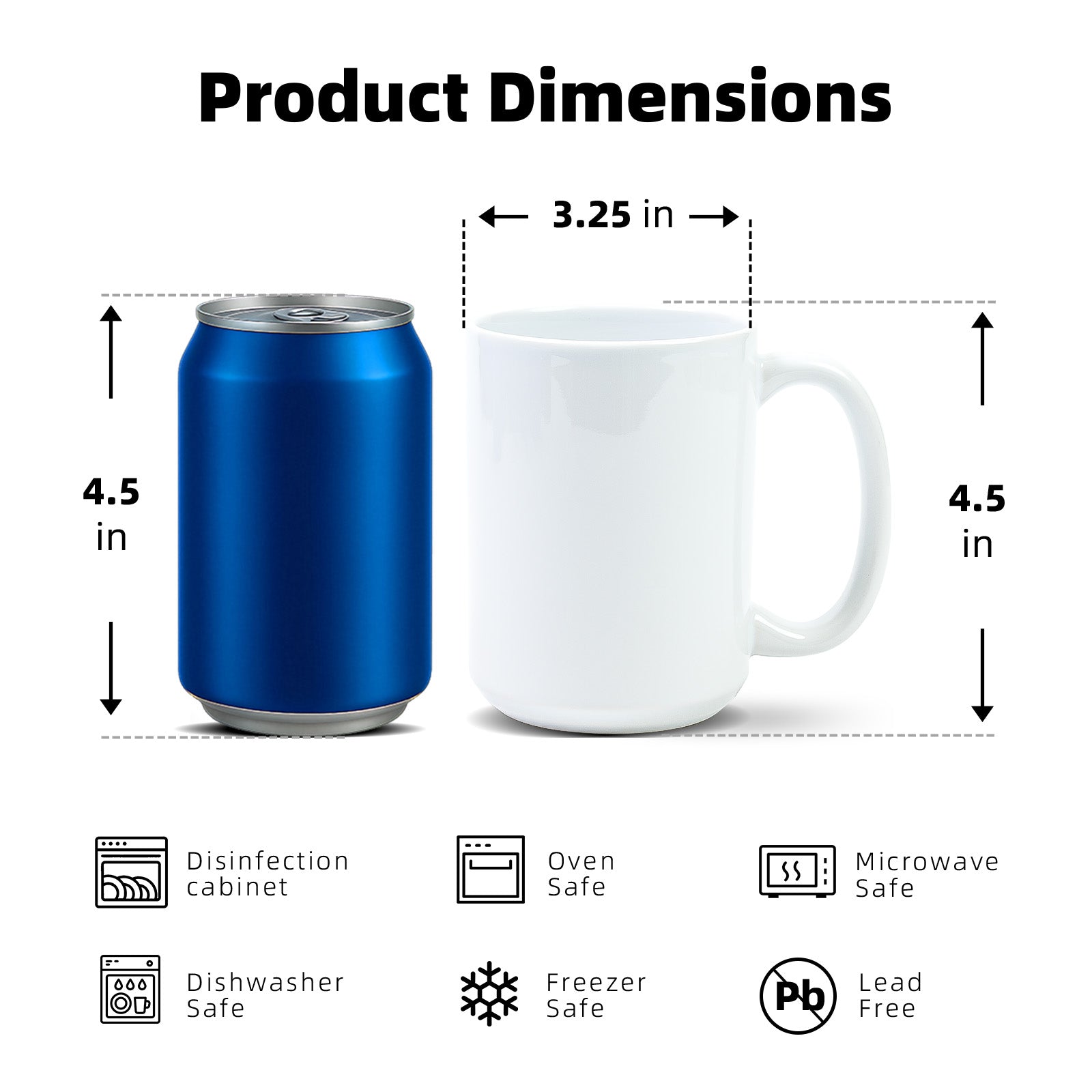 large 15oz mugs sublimation blank coffee cups