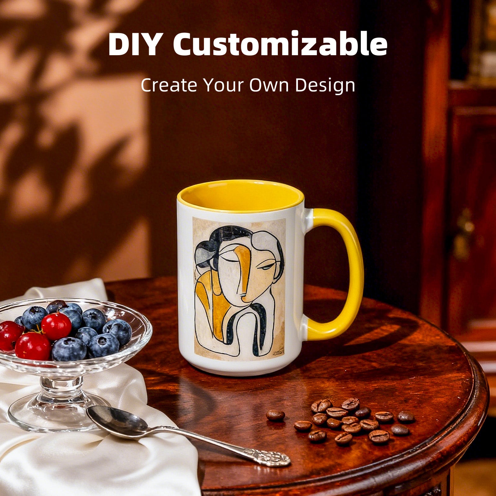 15oz Stoneware Sublimation Mug Blanks, in white gift box