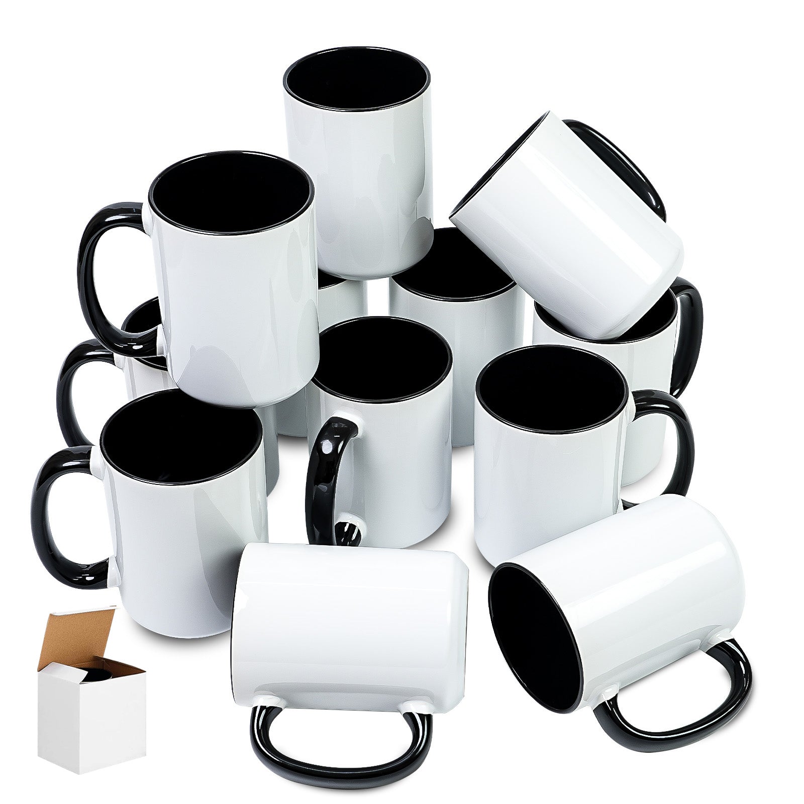 15oz Stoneware Sublimation Mug Blanks, in white gift box