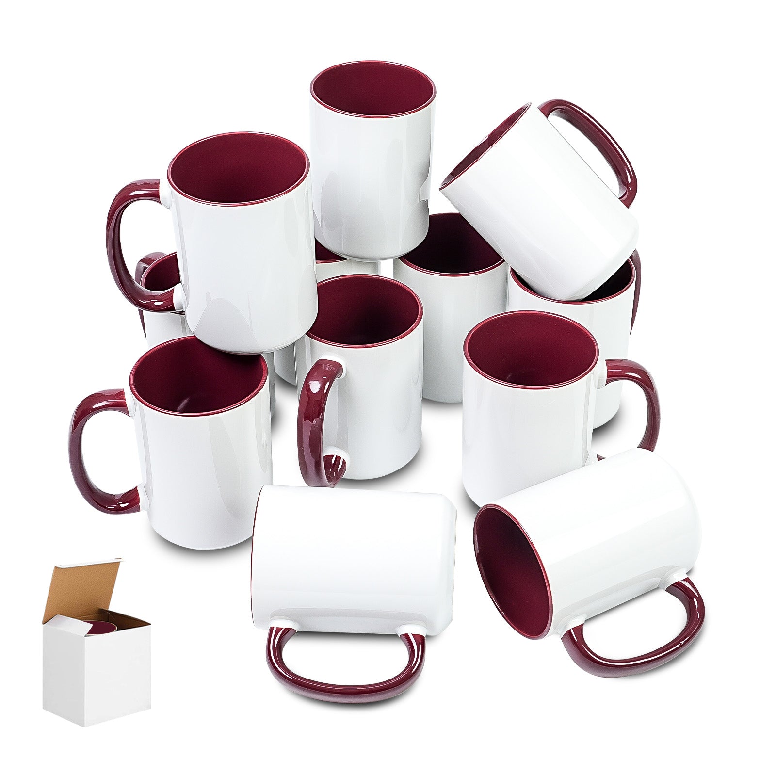 15oz Stoneware Sublimation Mug Blanks, in white gift box