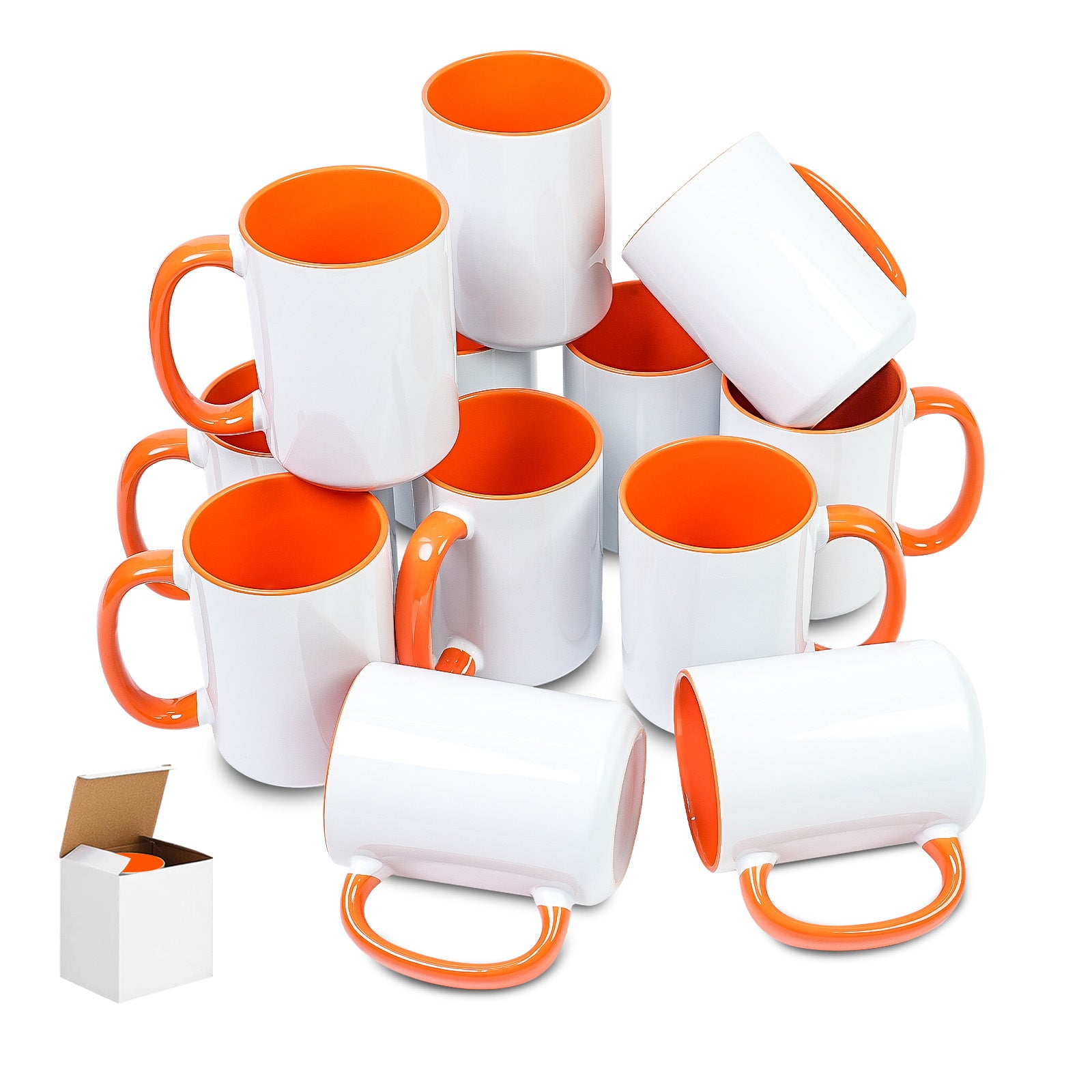 15oz Stoneware Sublimation Mug Blanks, in white gift box