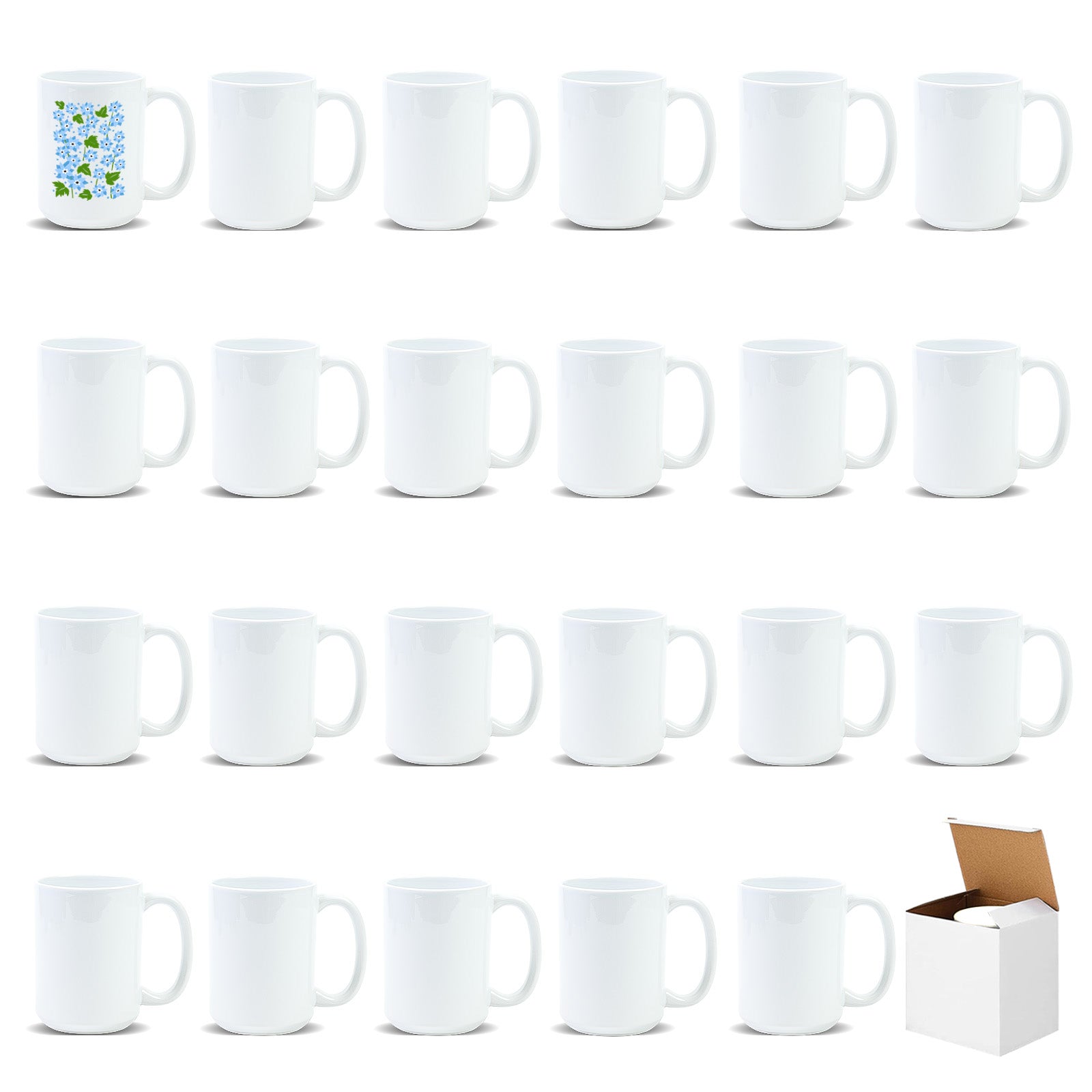 15oz Stoneware Sublimation Mug Blanks, in white gift box