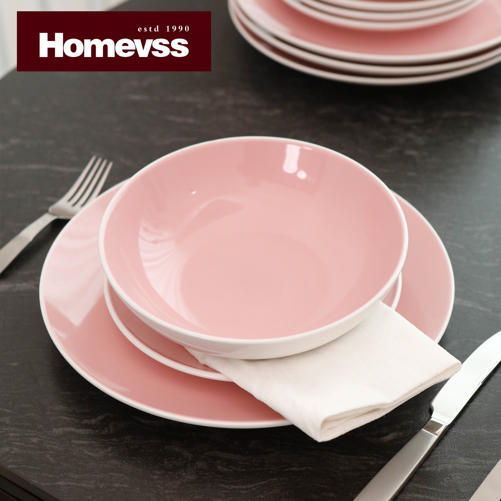 Stoneware Coupe Shape Dinnerware Set