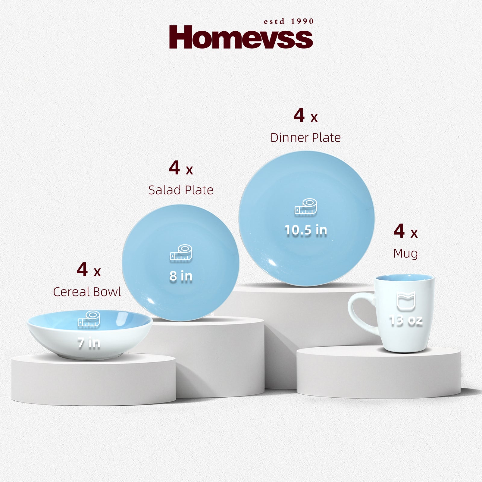 Stoneware Coupe Shape Dinnerware Set