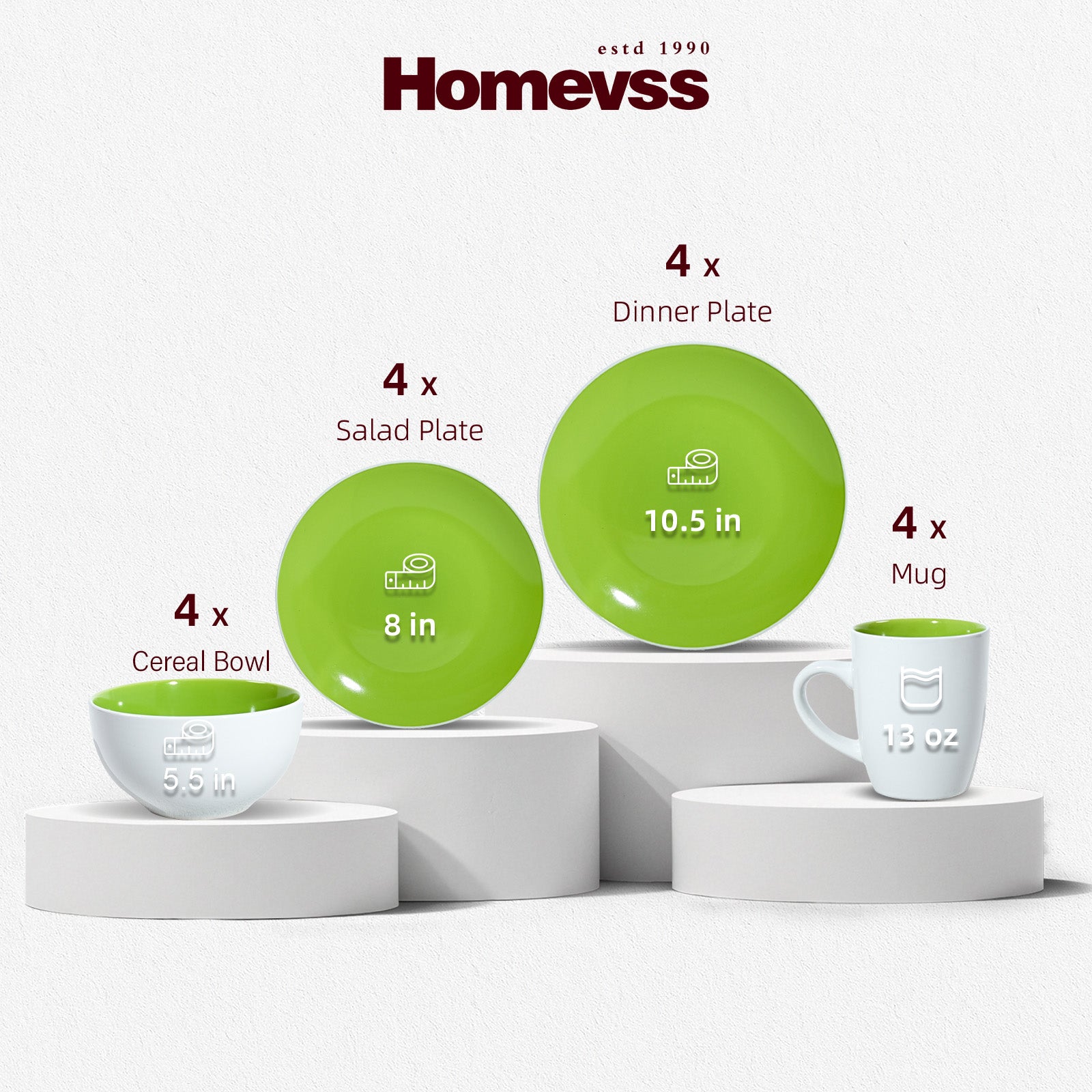 Stoneware Coupe Shape Dinnerware Set