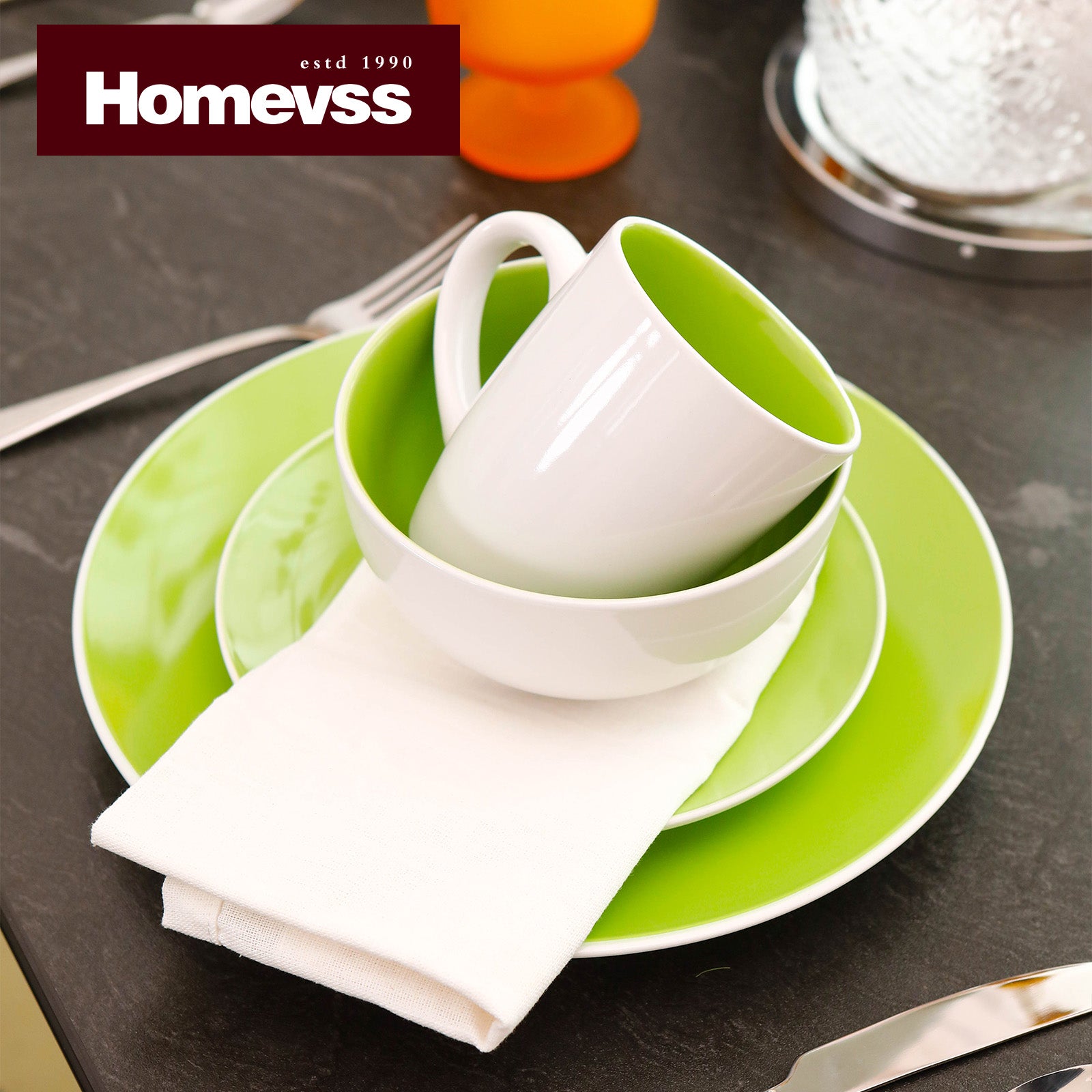 Stoneware Coupe Shape Dinnerware Set