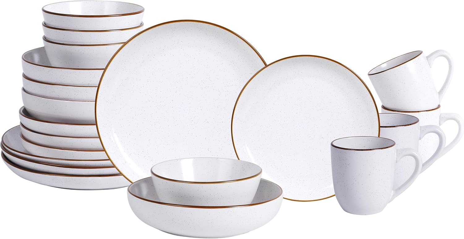Euro-Nordic Speckled Stoneware Dinnerware Set