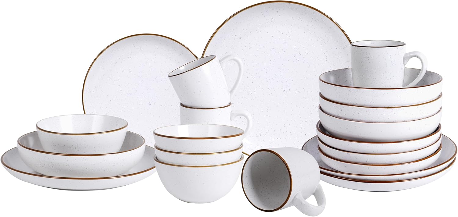 Euro-Nordic Speckled Stoneware Dinnerware Set
