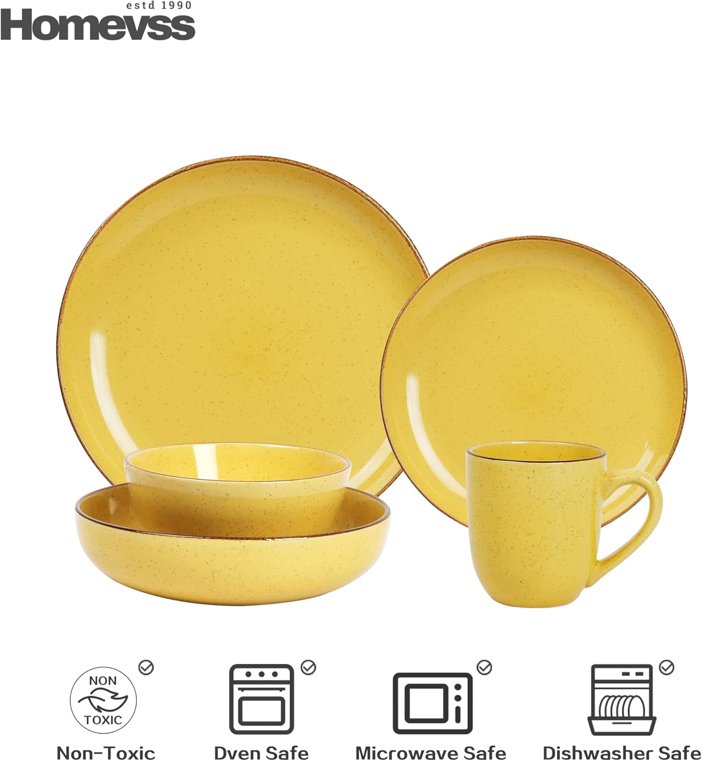 🎃Halloween-Ready🎃 Euro-Nordic Speckled Stoneware Dinnerware Set