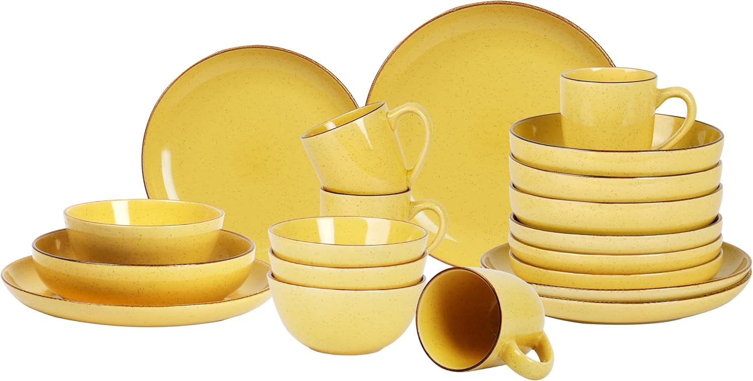 🎃Halloween-Ready🎃 Euro-Nordic Speckled Stoneware Dinnerware Set