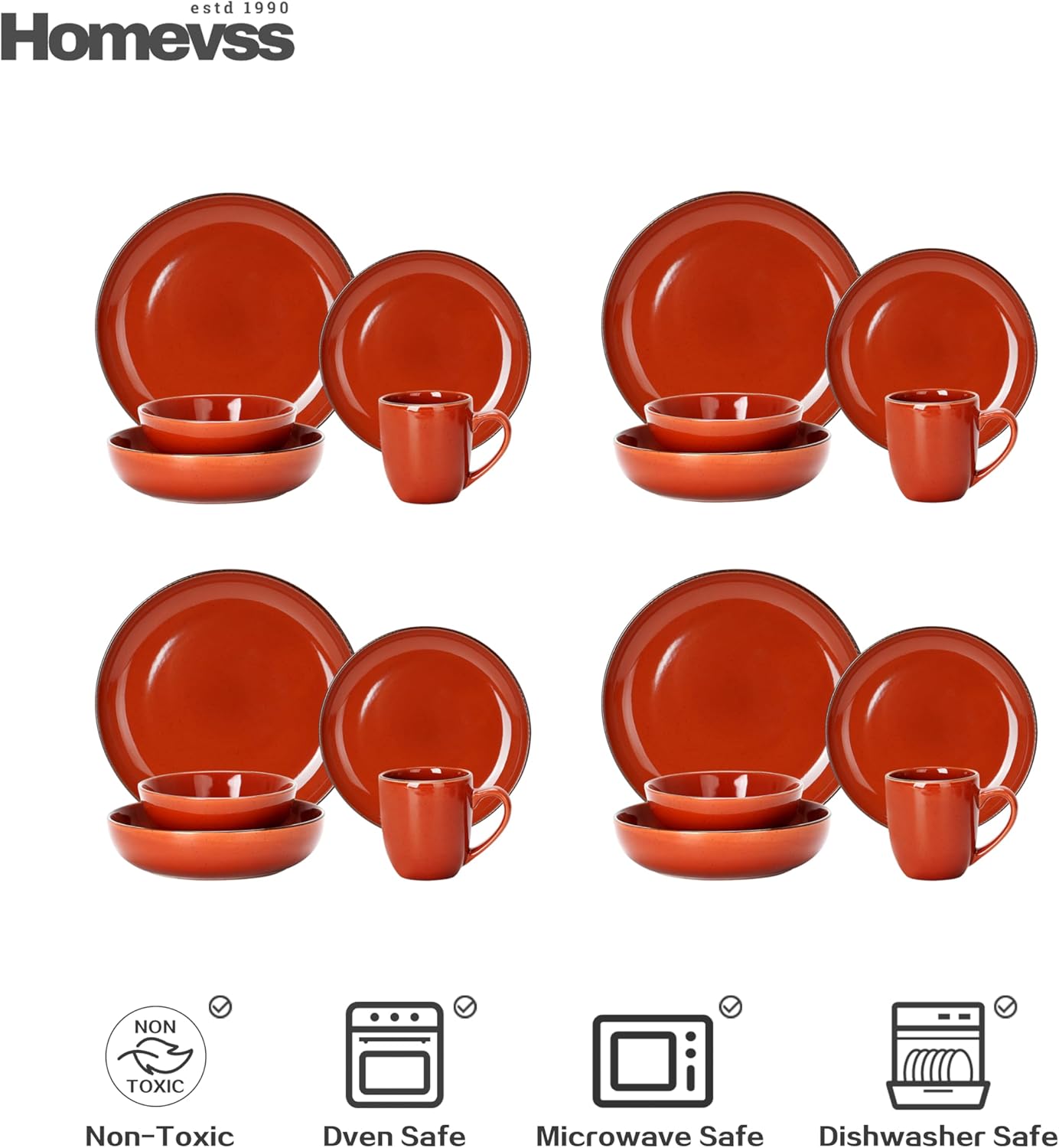 Euro-Nordic Stoneware Dinnerware Set,HW